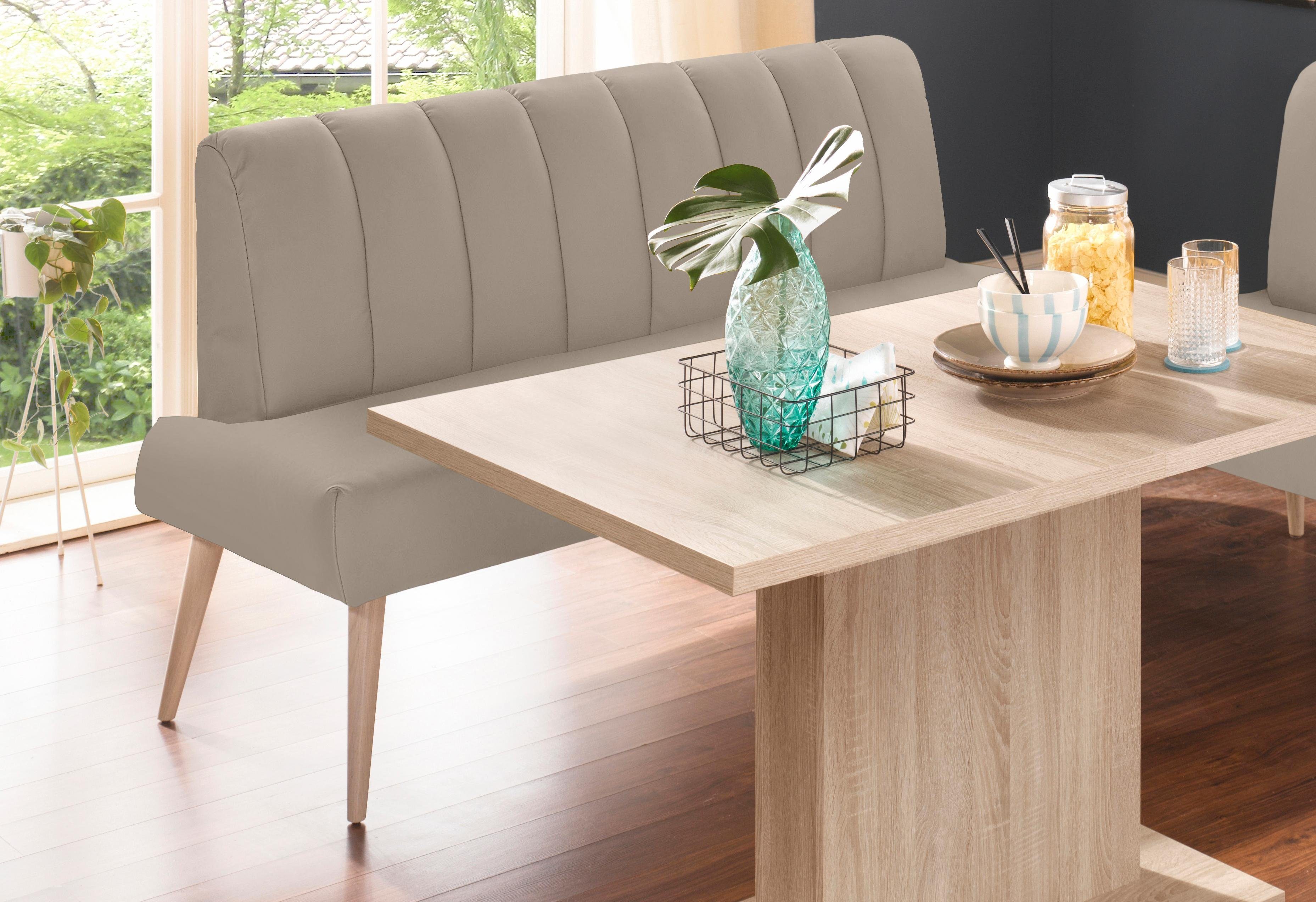 exxpo - sofa fashion Sitzbank Costa, moderne Rückensteppung, bequem und elegant, hoher Holzfuß, hochwertige Detailverarbeitung, Frei im Raum stellbar