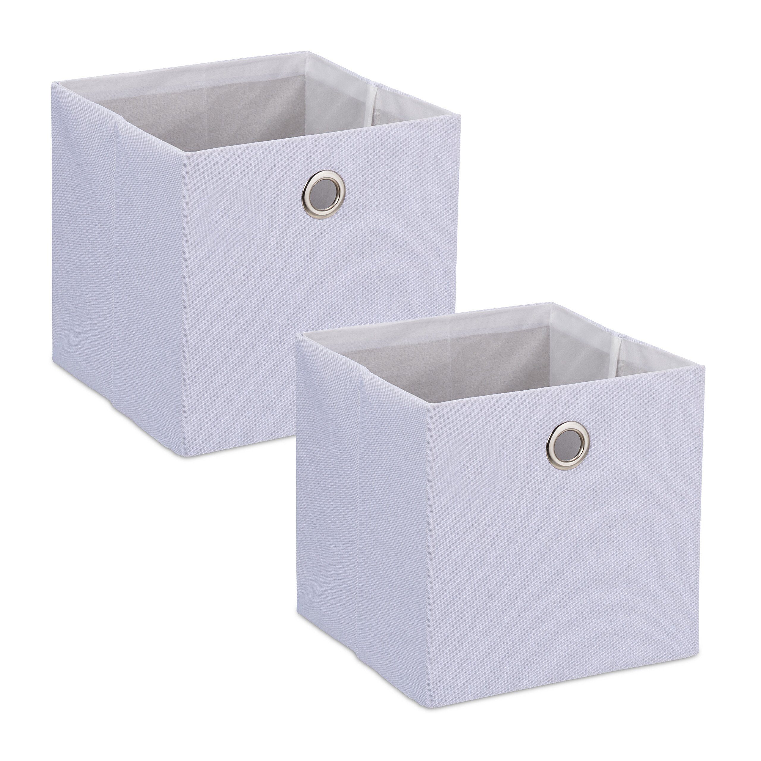 relaxdays Aufbewahrungsbox im 2er Set, Weiß günstig online kaufen