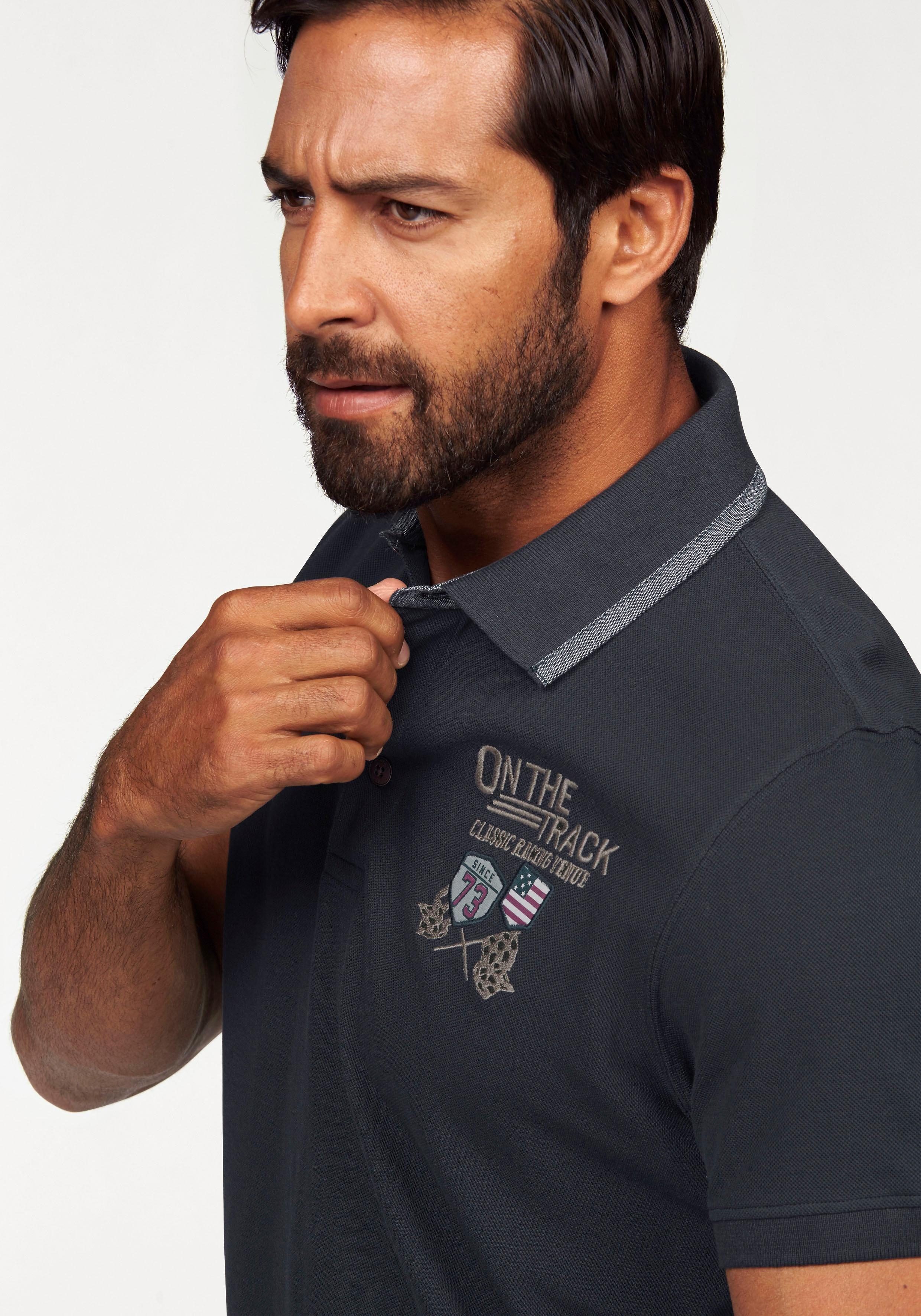 Arizona Poloshirt Kurzarm, mit Rippbündchen, Polokragen mit Knöpfen