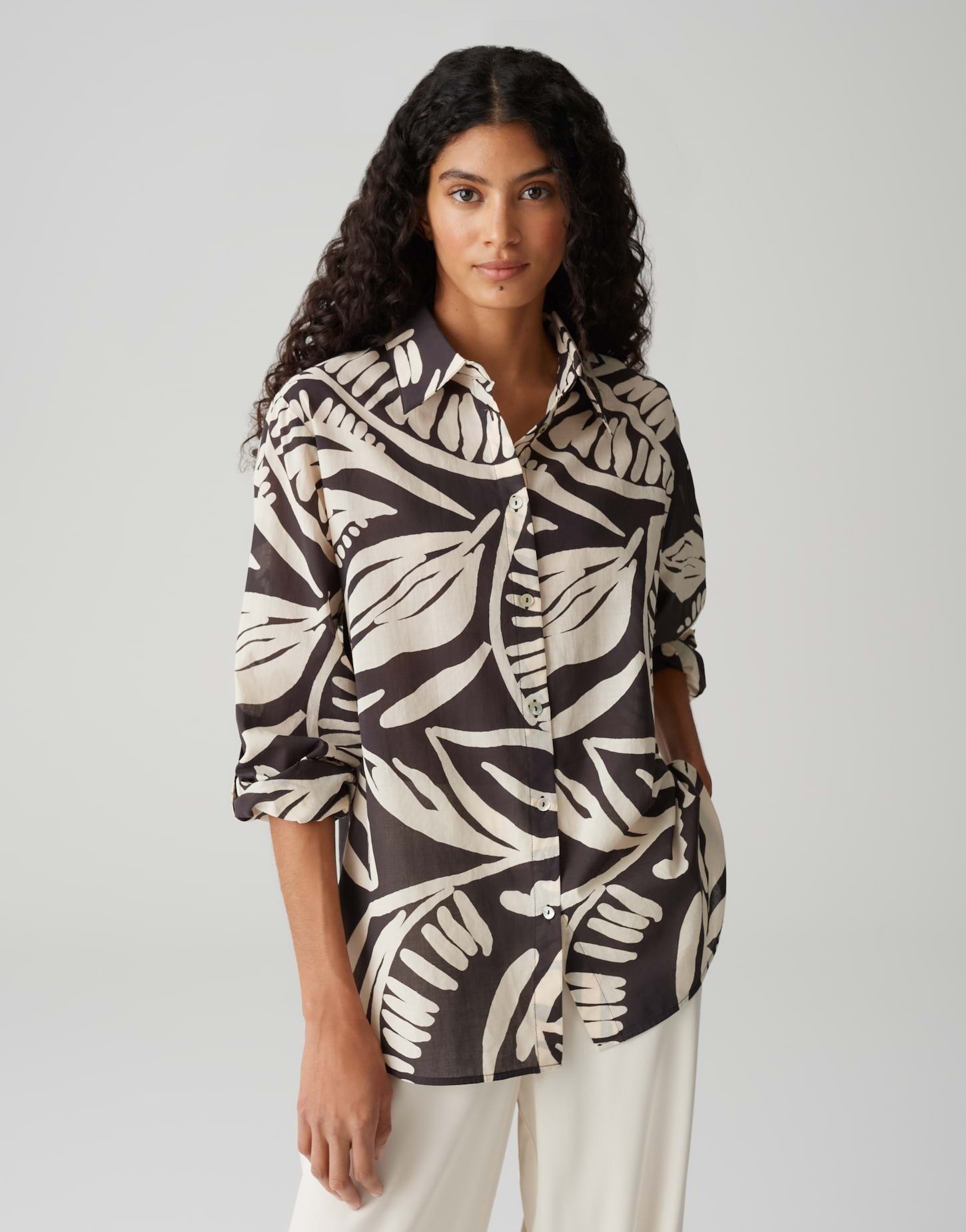 OPUS Langarmbluse FUMINE TROPICAL aus luftiger Baumwolle günstig online kaufen