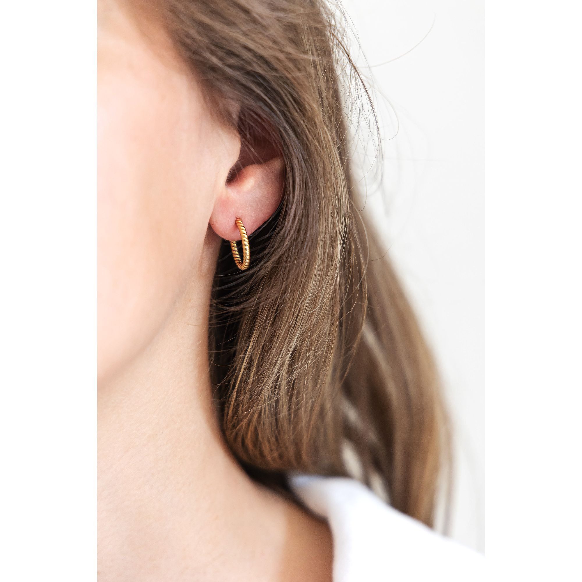 CELESTA Paar Creolen Silber 925 vergoldet twisted 16mm Durchmesser