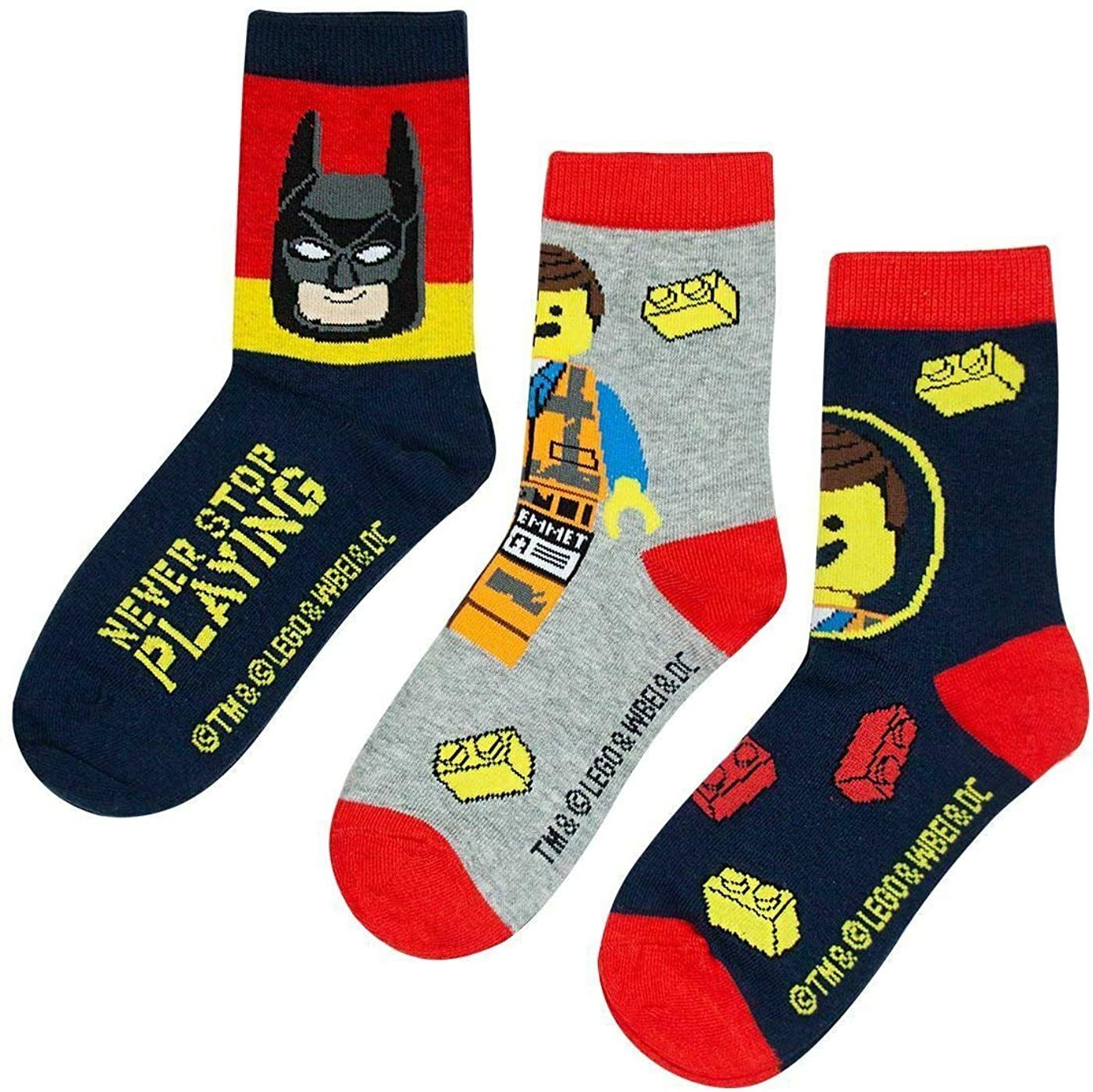 LEGO® Feinsocken LEGO® MOVIE SOCKEN 9 Paar Set Megapack Kindersocken Kniestrümpfe Jungen + Mädchen Strümpfe Gr23 24 25 26 27 28 29 30