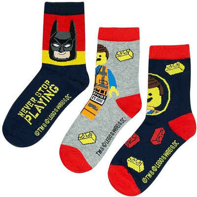 LEGO® Feinsocken LEGO® MOVIE SOCKEN 9 Paar Set Megapack Kindersocken Kniestrümpfe Jungen + Mädchen Strümpfe Gr23 24 25 26 27 28 29 30