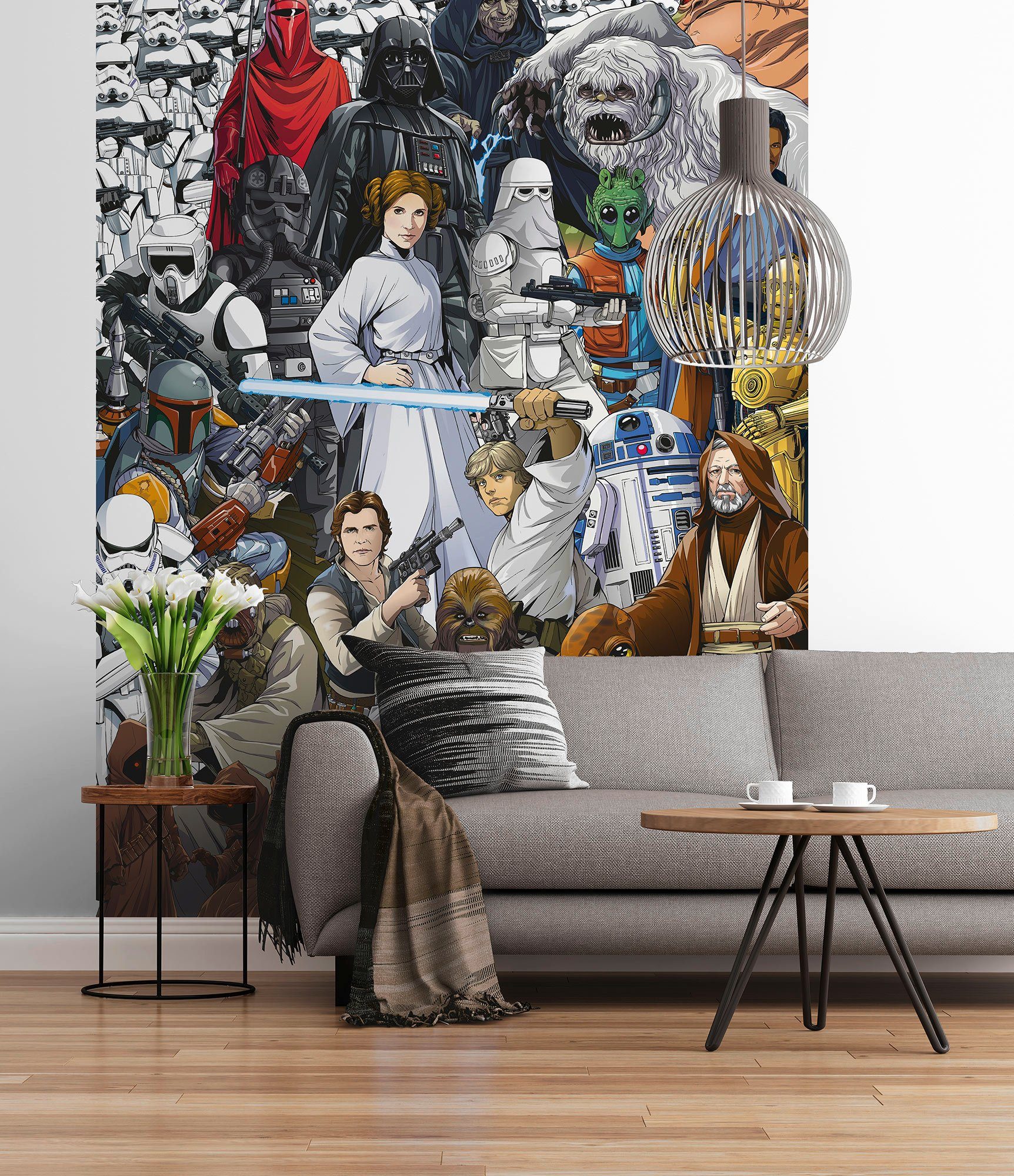 Komar Fototapete STAR WARS Classic Cartoon Collage, (1 St), 184x254 cm (Breite x Höhe) | Fototapeten