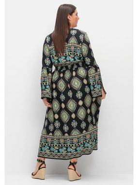 sheego by Joe Browns Maxikleid Große Größen im Boho-Stil, mit Trompetenärmeln