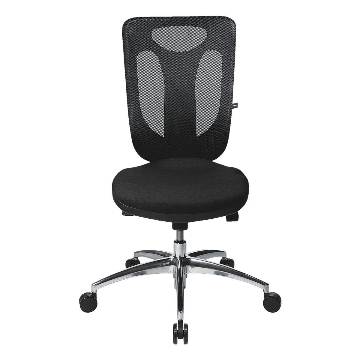 TOPSTAR | Netzrückenlehne Bandscheibensitz Net Pro mit 100, Armlehnen) Schreibtischstuhl (ohne und aluminiumfarben schwarz