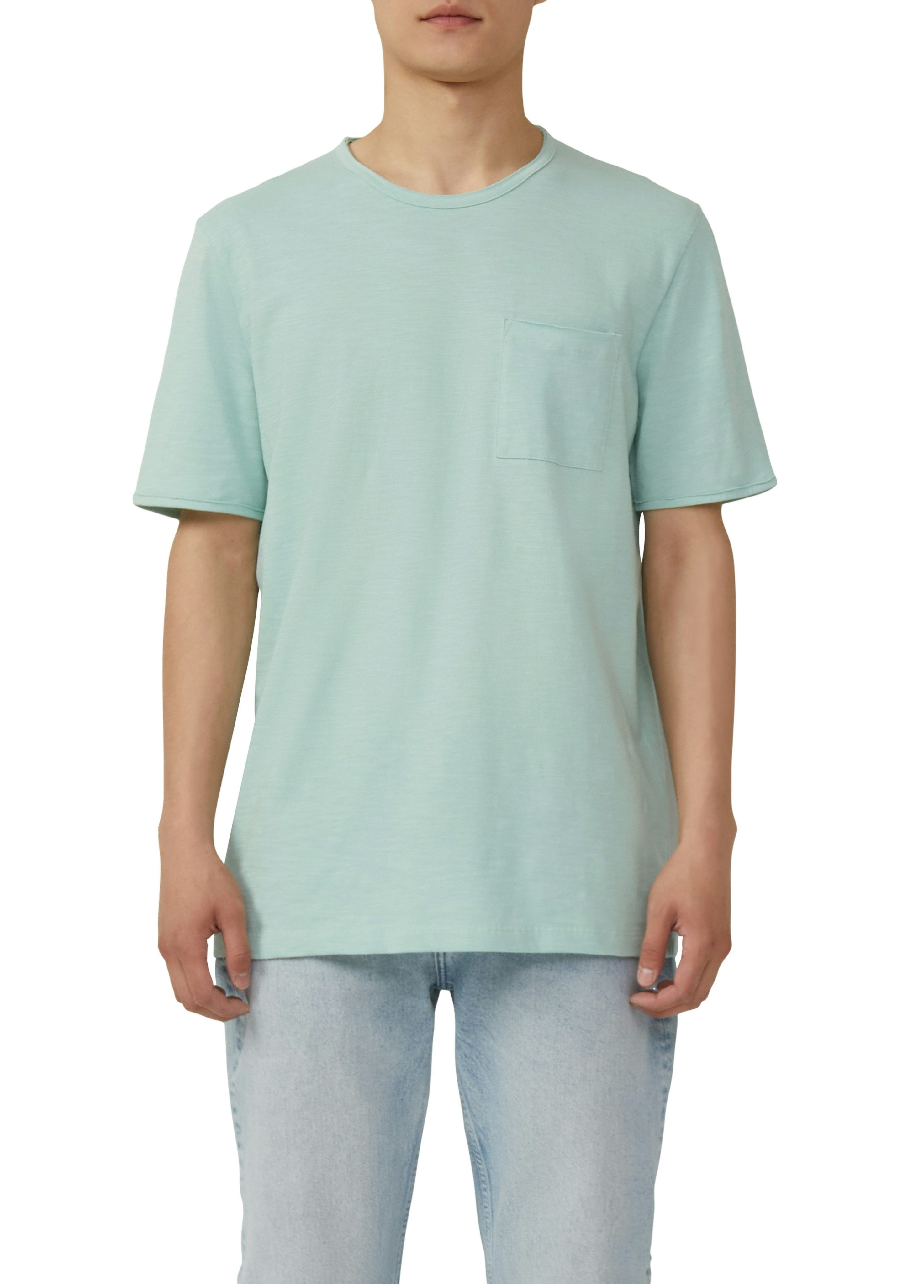 s.Oliver T-Shirt mit Brusttasche und offenen Kanten