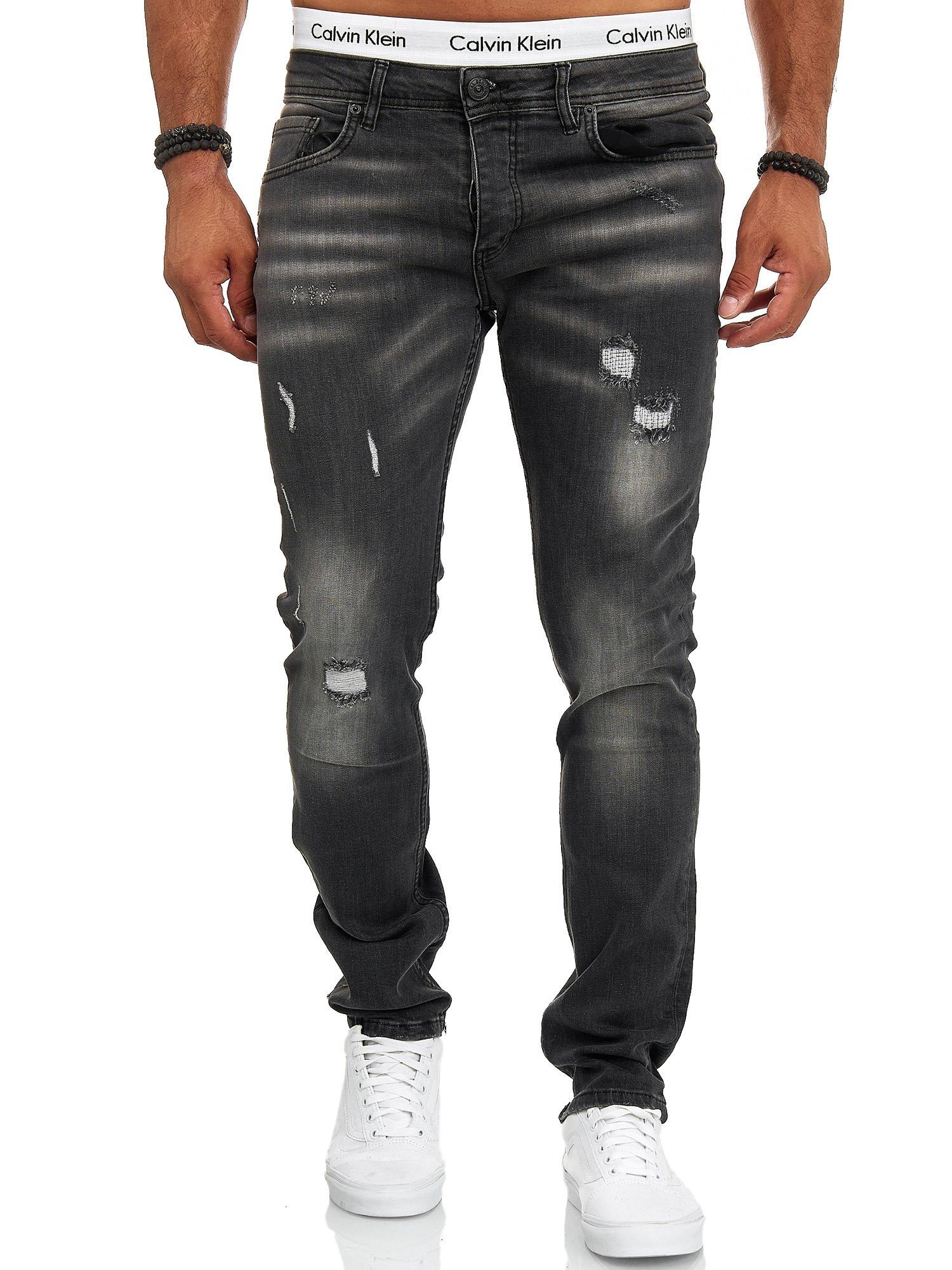 OneRedox Straight-Jeans J-700C (Jeanshose Designerjeans Bootcut, 1-tlg) Freizeit Business Casual Schwarz 706
