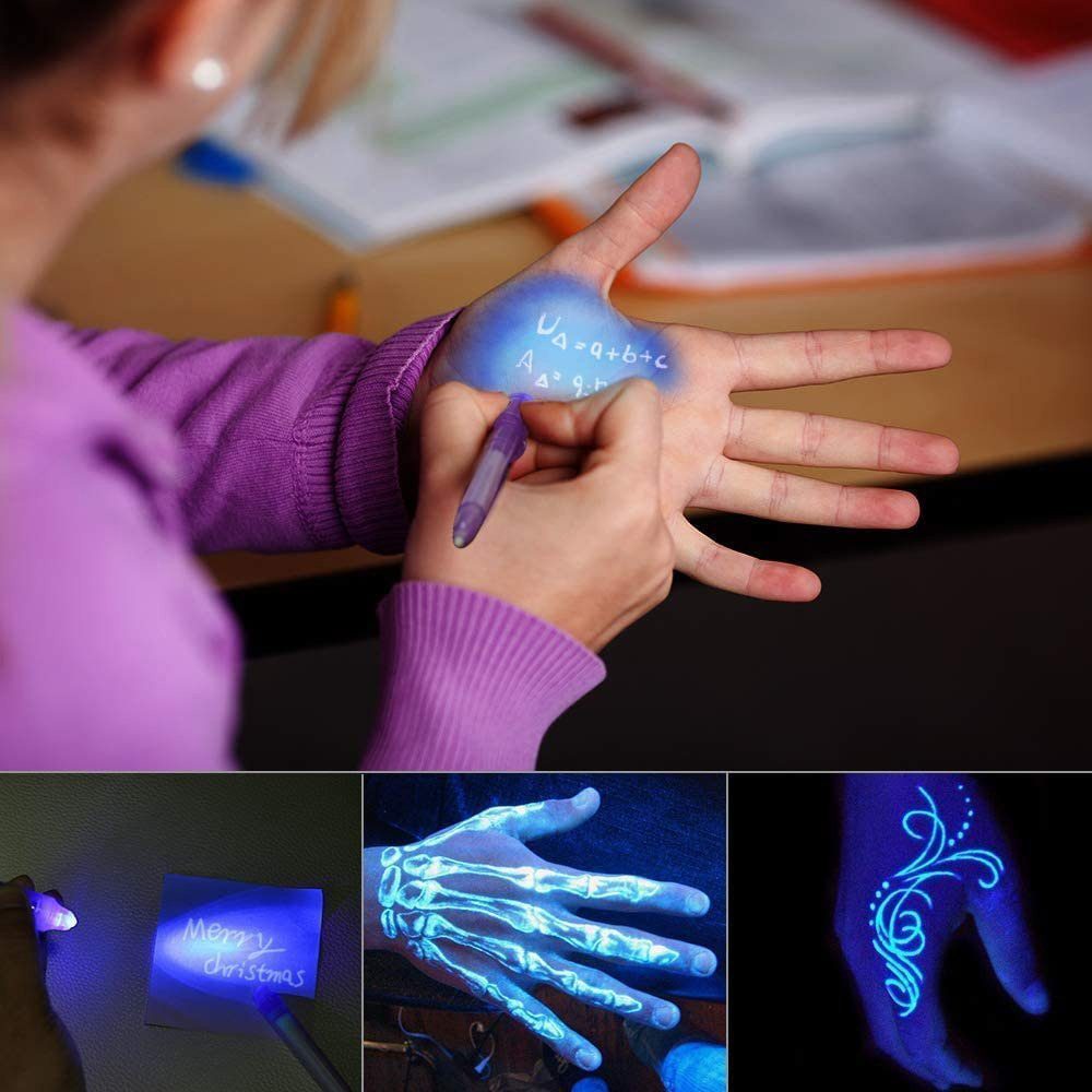 Geheimstifte Stück mit 14 UV (14-tlg) Kinder Licht Unsichtbar Stift, Aquarellstifte Schreiben zggzerg