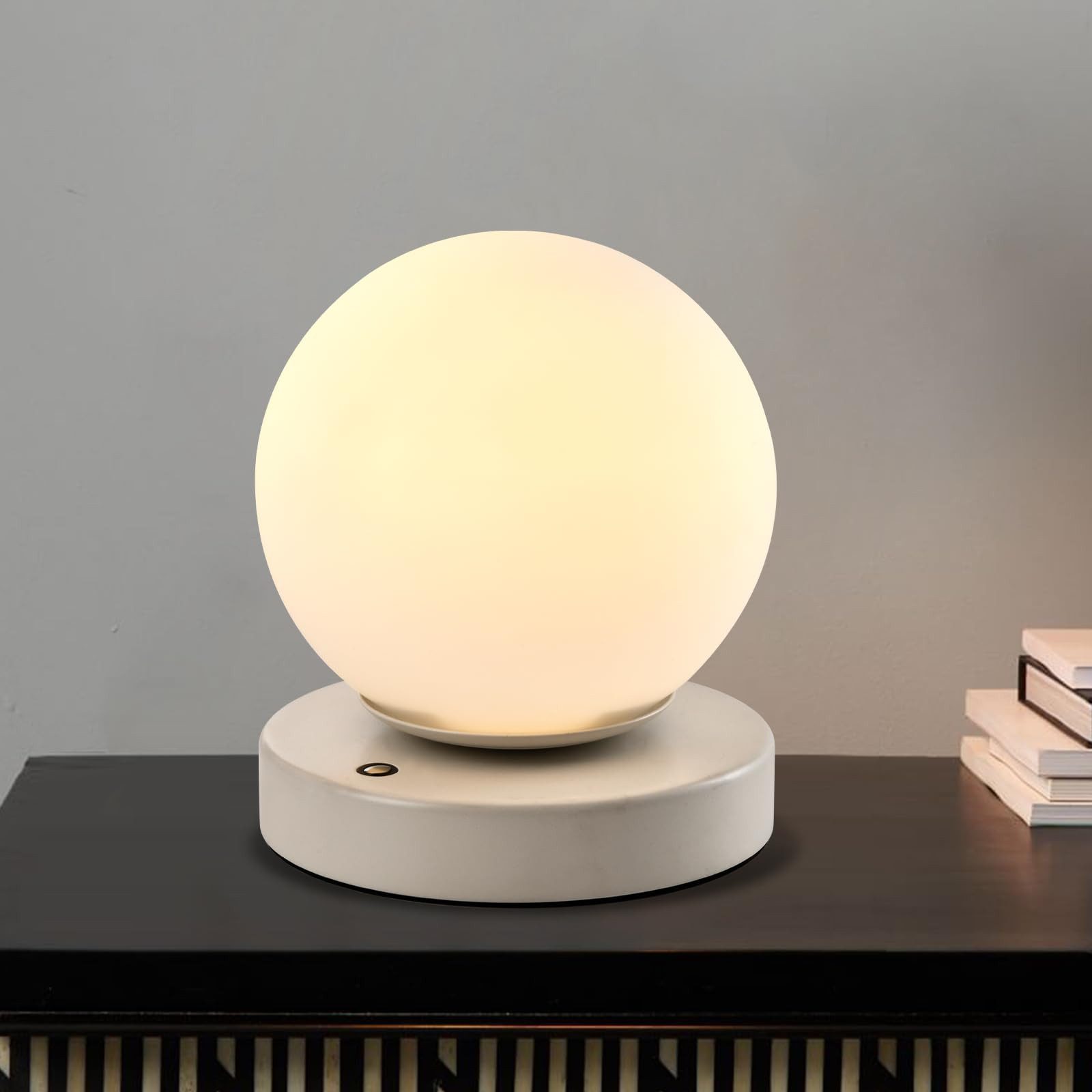LQWELL LED Tischleuchte Nachttischlampe/Nachttischleuchte 3 Dimmstufen USB Wiederaufladbar, LED fest integriert, warmweiße(3000K) weiches Licht, Lichtintensität einstellbar, angenehme Beleuchtung Schreibtischlampe Esstischlampe, für Drinnen Wohnzimmer Schlafzimmer Abendessen Hotel