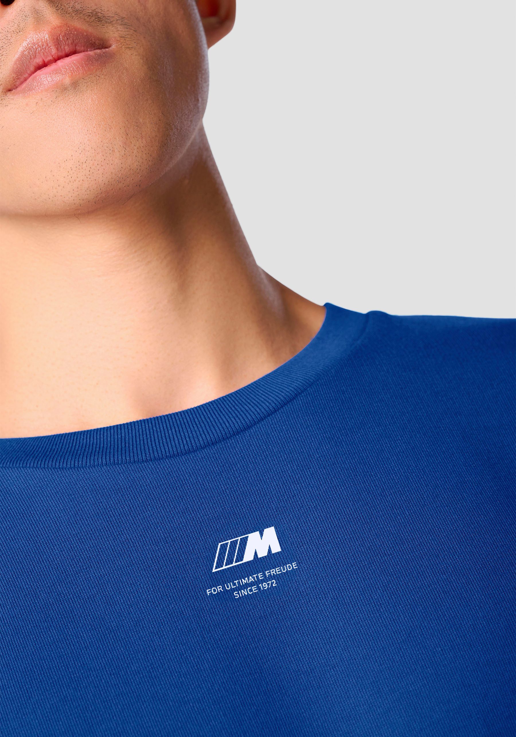 BMW Rundhalspullover mit breitem Bund am Ärmelabschluss