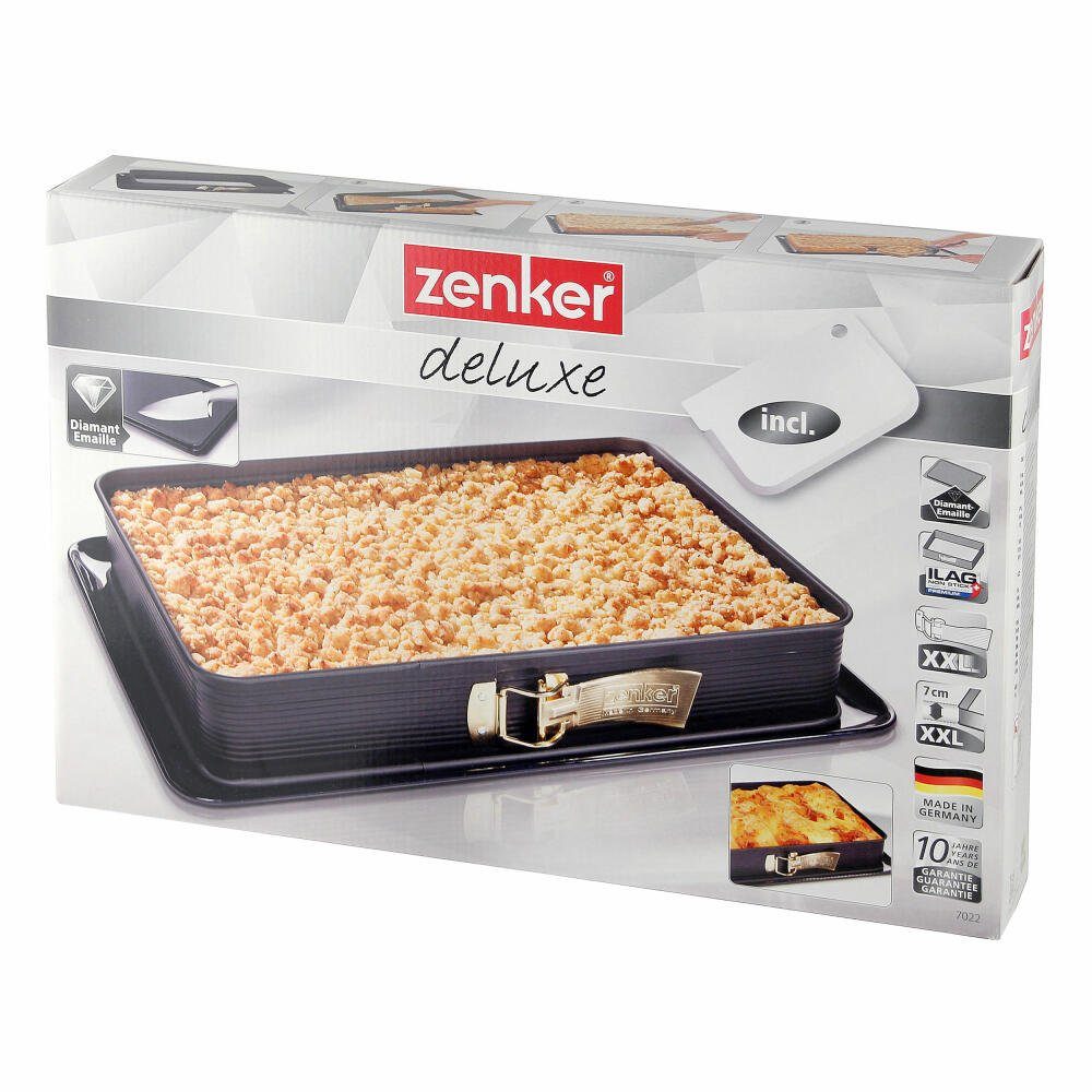 Zenker Springform Deluxe Rechteck-Springform mit Flachboden 42 cm