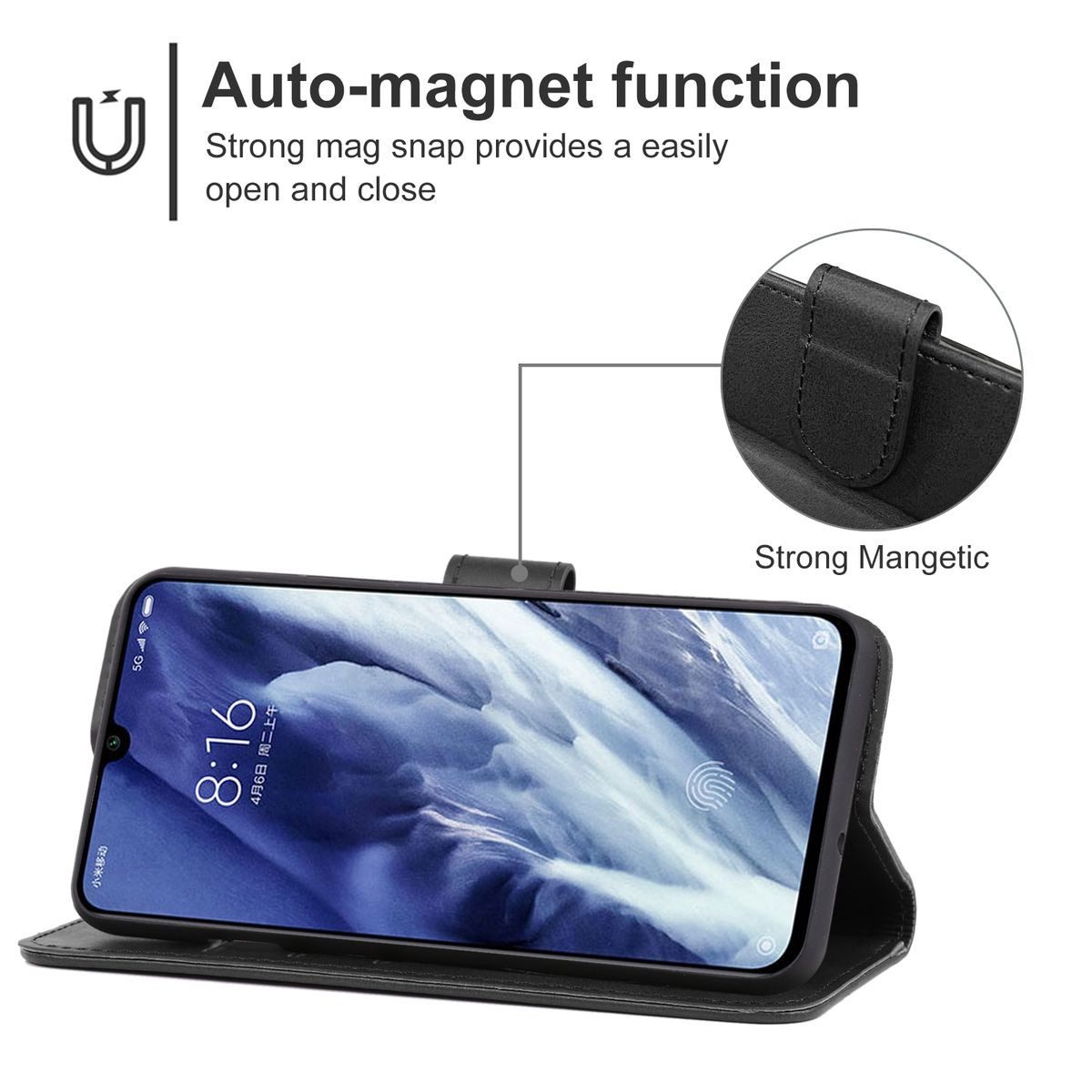 König Design Handyhülle Xiaomi Mi 9 Pro, Schutzhülle Schutztasche Case Cover Etuis Wallet Klapptasche Bookstyle