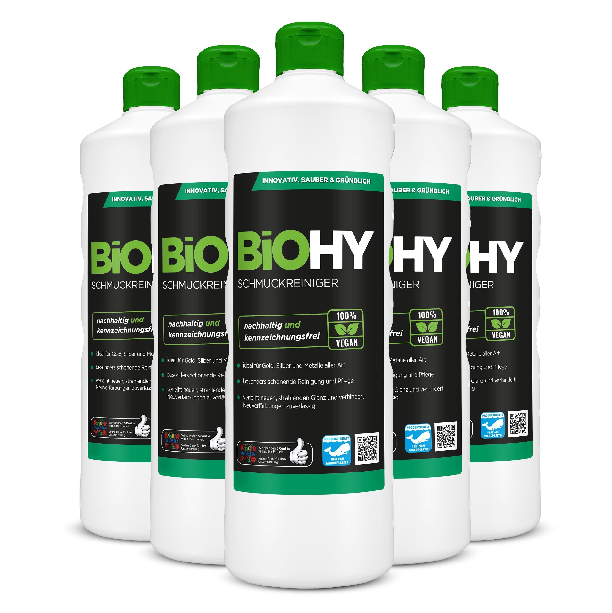 BiOHY Schmuckreiniger 6er Pack (6 x 1 Liter Flasche) Schmuckreiniger (6-St)