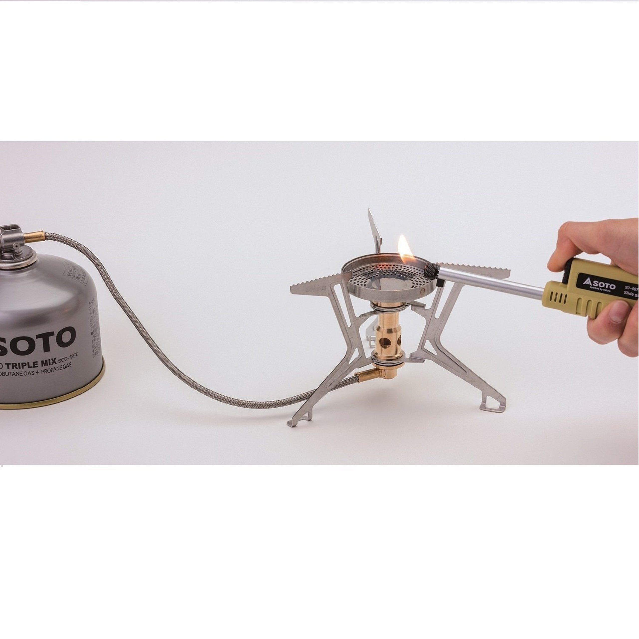 - SOTO Fusion Trek SOTO Gaskocher freistehender mit Druckregle integriertem Gaskocher