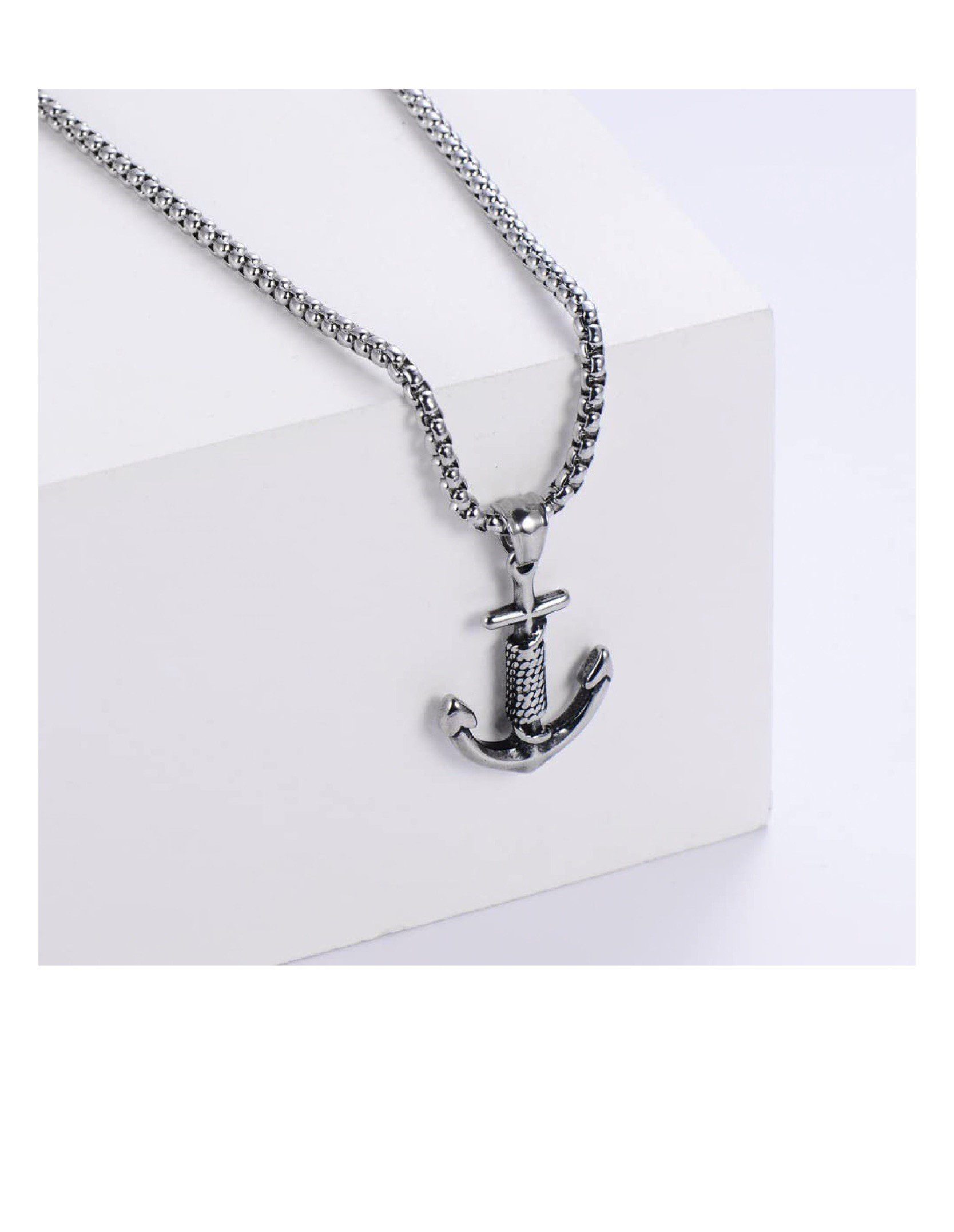 Paletti Ankeranhänger Anker Anhänger Edelstahl silberfarben – Halsketten Schmuck maritim, Anlass Geburtstag Weihnachten