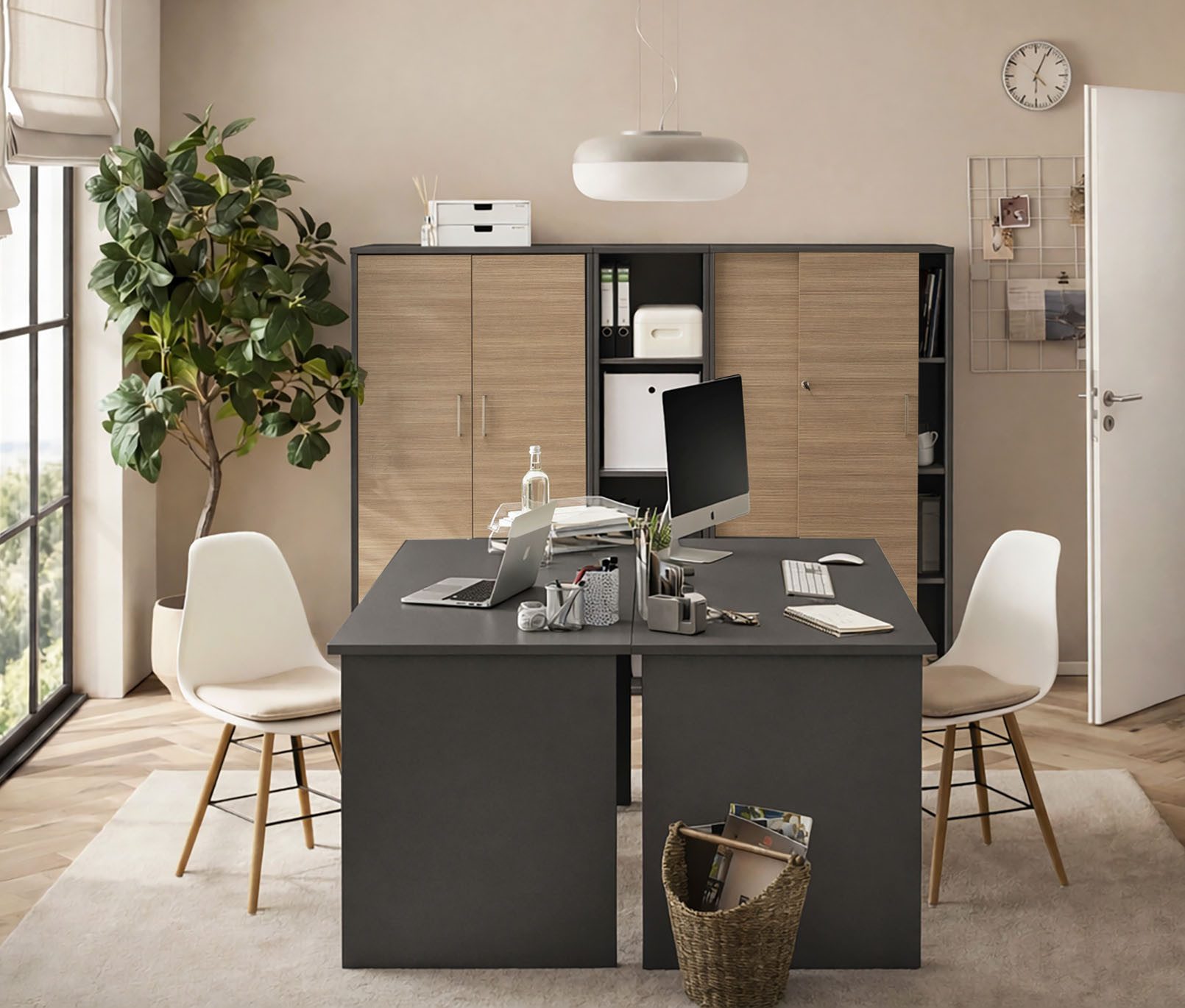 Schildmeyer Schreibtisch METZ, Breite 144 cm, modernes & zeitloses Design, MADE IN GERMANY (1-St), Einfache Montage mit verständlicher Aufbauanleitung, MADE IN GERMANY