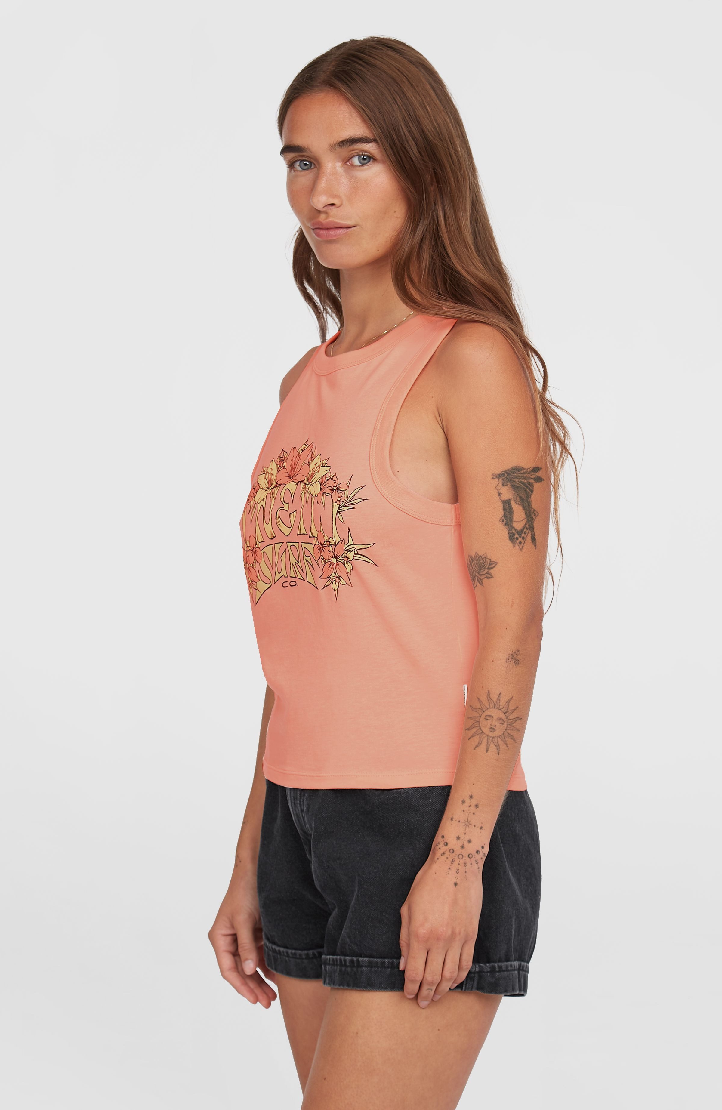 O'Neill Tanktop SUMMER MUST HAVES GRAPHIC TANK TOP mit vom Surfen inspirierten Prints auf Wasserbasis, aus Baumwolle