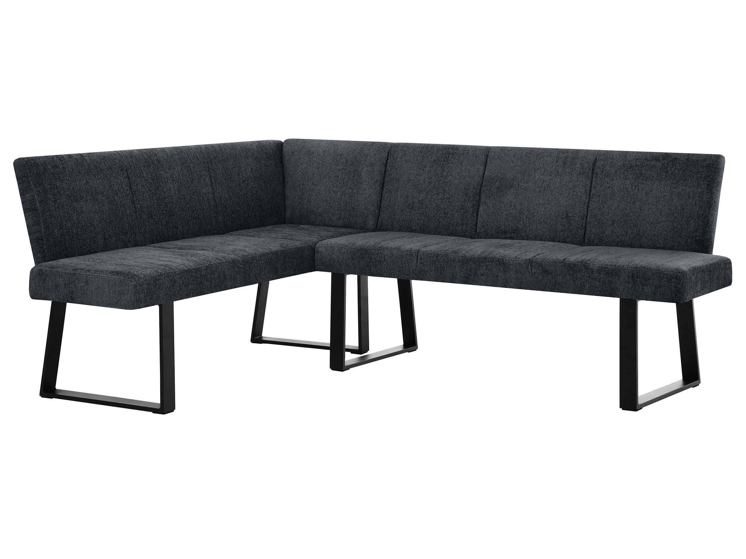 Beautysofa Eckbank VELTO (schwarzen Metallbeinen und bequemer Polsterung, Eckbank mit Stoff Raven), moderne Küchenbank und Esszimmer