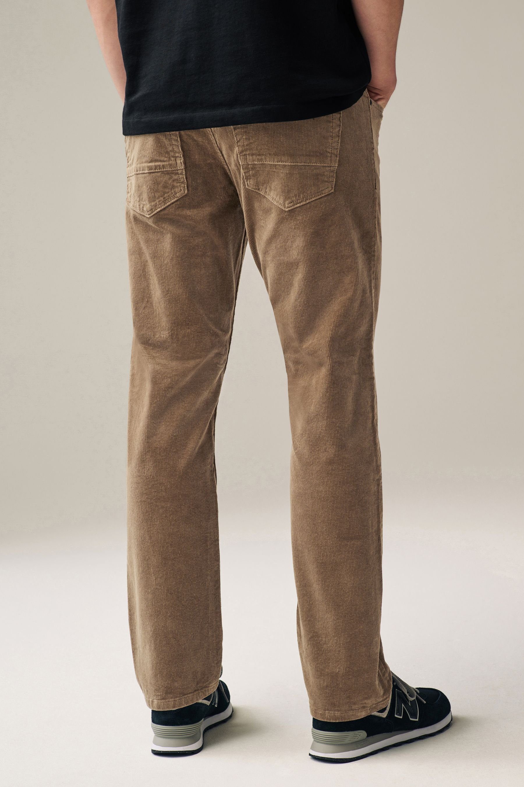 Next Straight-Jeans 5-Pocket-Jeans aus Fit Cord im Straight (1-tlg) Stone