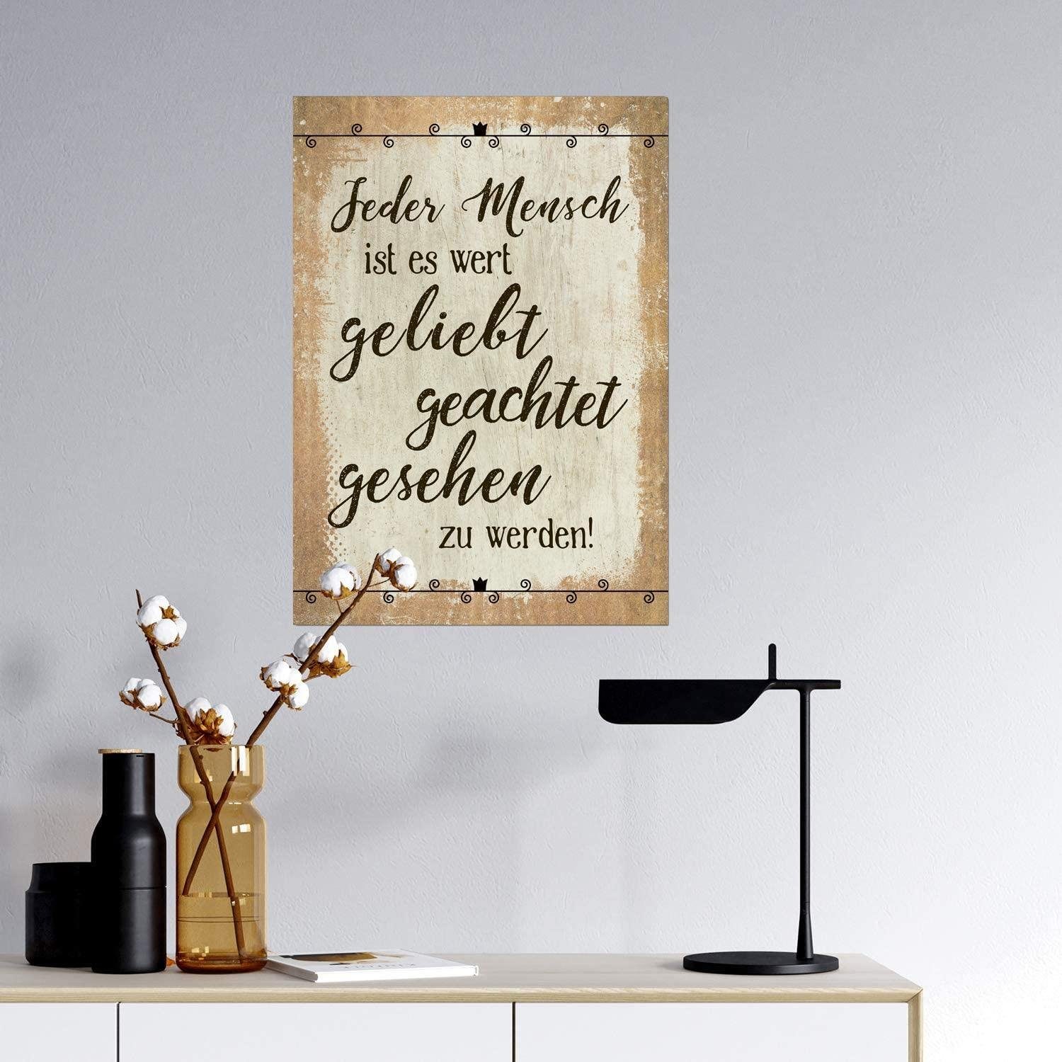 21 cm beige x Dibond 30 Alu Wandbild Logbuch-Verlag Weisheit Wanddekoobjekt gold