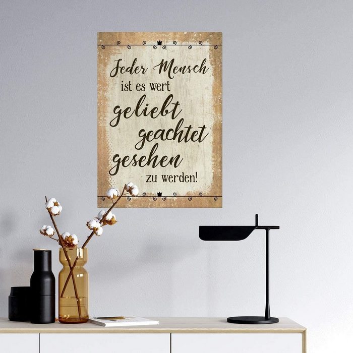 Logbuch-Verlag Wanddekoobjekt Wandbild Alu Dibond gold beige 21 x 30 cm Weisheit