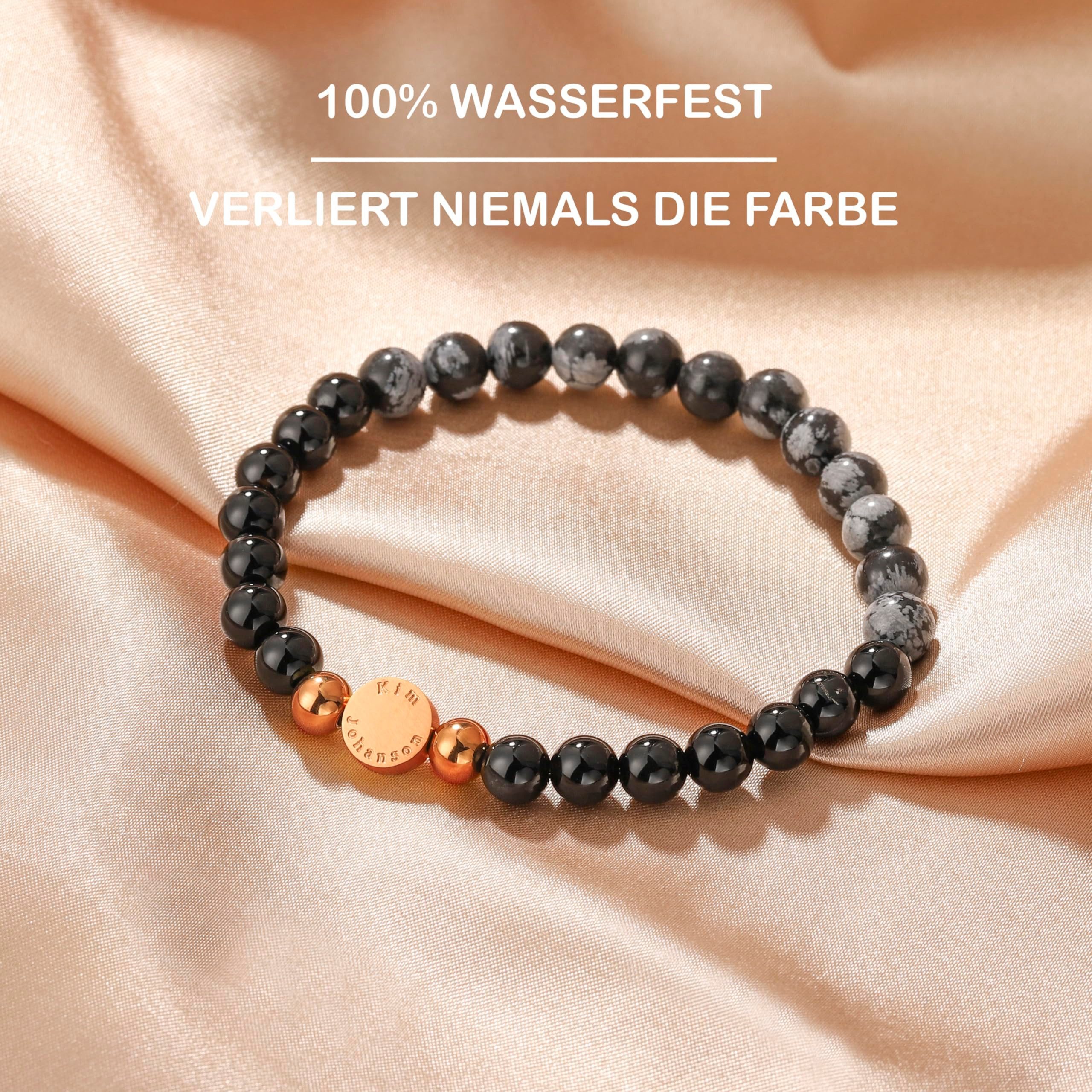 Kim Johanson Armband Flow in Schwarz (1-tlg), mit Natursteinen mit Alabasta und Onyx – Bild 4 von 5