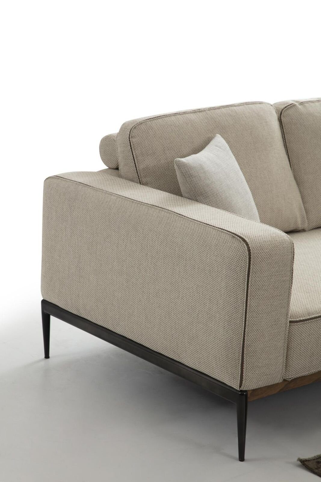 JVmoebel Design in 1 Wohnzimmer 3-Sitzer Made Sofas Europa Sitzer Sofa Stoff Beige, 3 Dreisitzer Teile, Modern