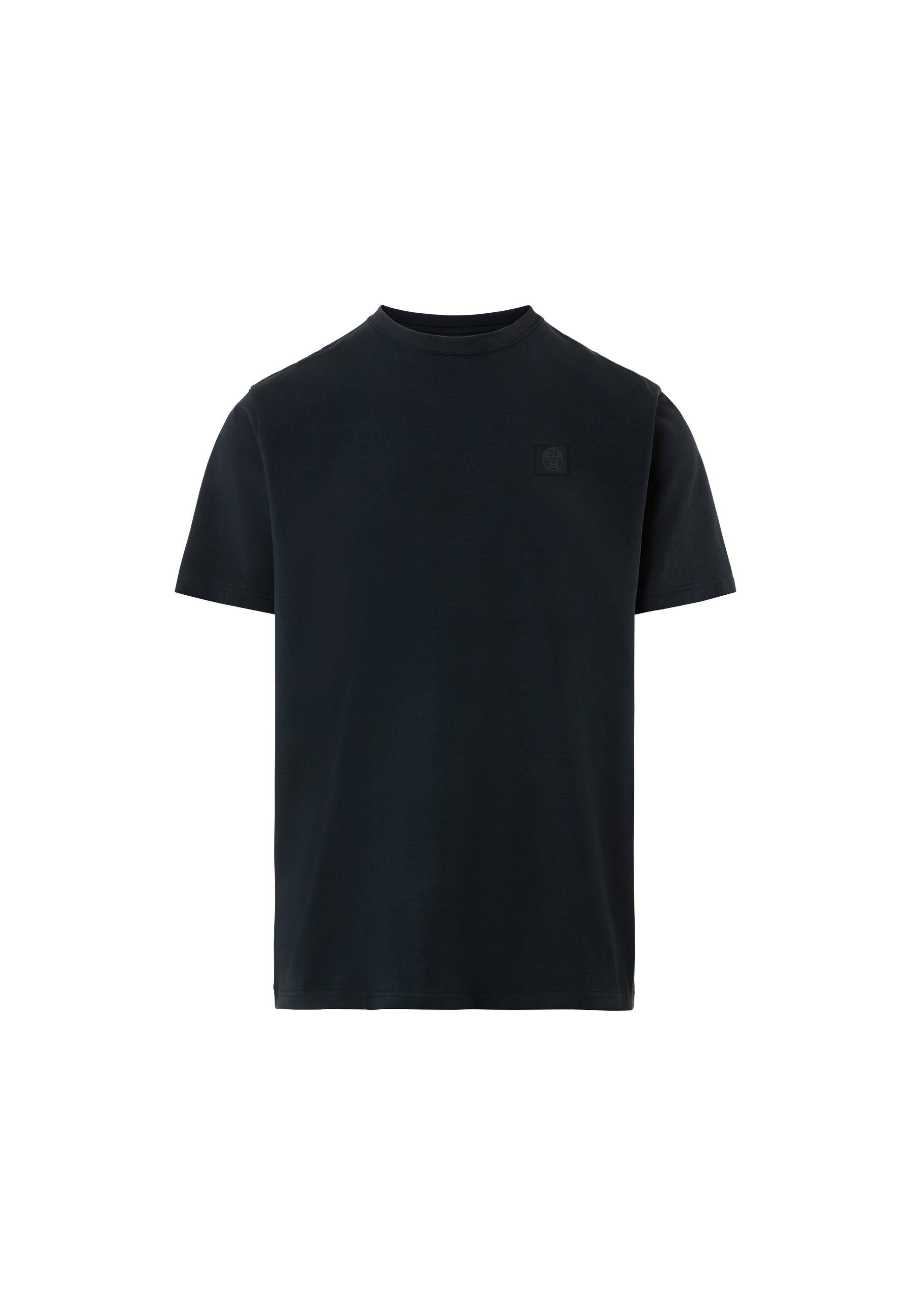 Sails Design klassischem T-Shirt BLACK North T-Shirt mit MILKY Logo-Aufnäher mit