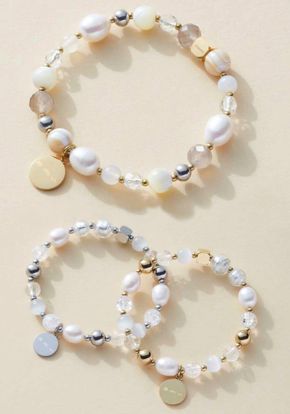 LEONARDO Armband Bicolor Hope, mit Achat - mit Glasperle, Süßwasserzuchtper günstig online kaufen