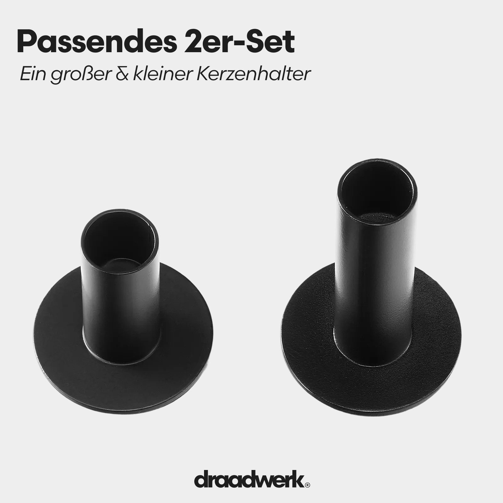 draadwerk® Tischkerzenhalter Kerzenhalter (rohrförmig) 2er Set