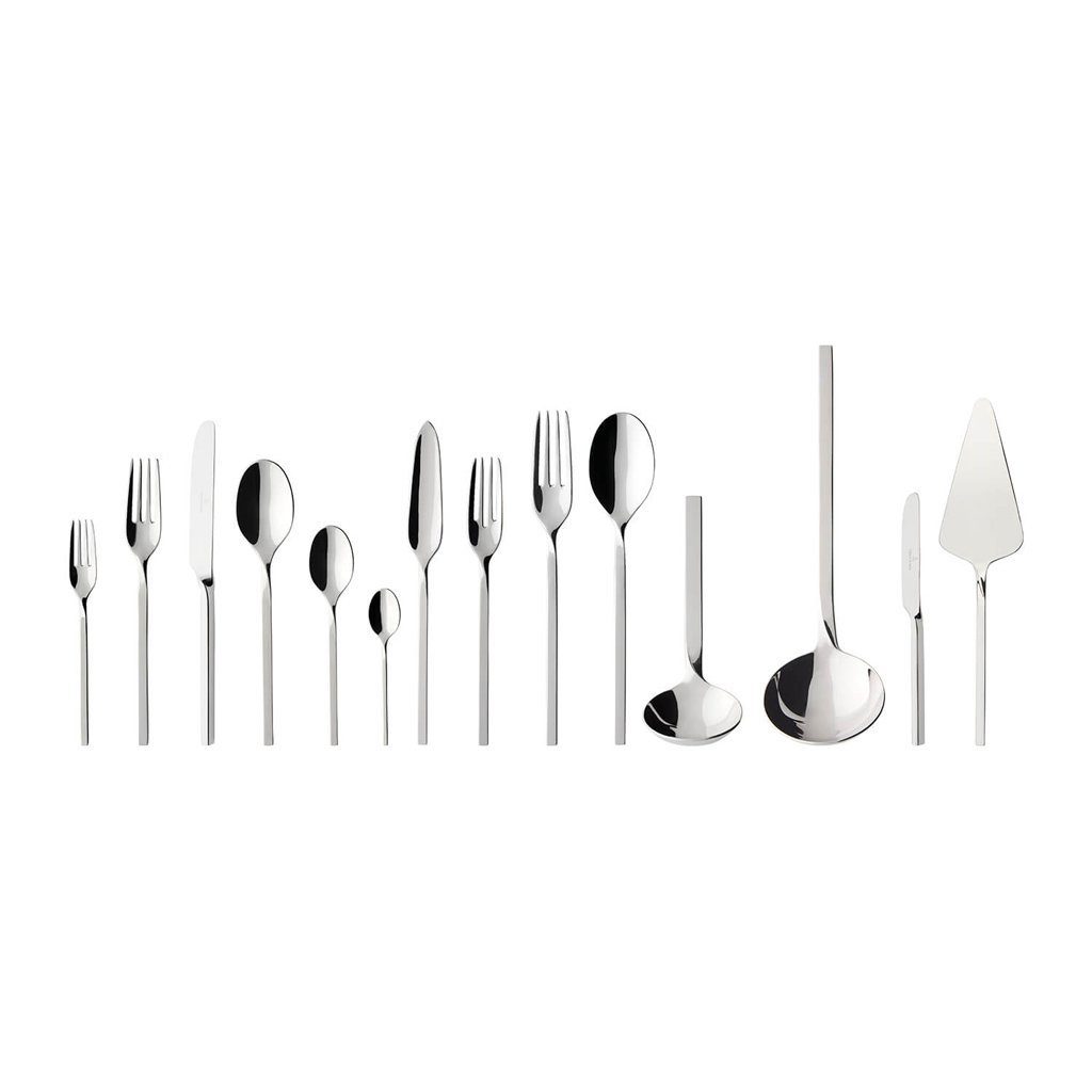 Villeroy & Boch Besteck-Set NewWave Lunch-Tafelbesteck 113-teilig (113-tlg), 12 Personen, Edelstahl, Edelstahl, 113 Stck, spülmaschinenfest