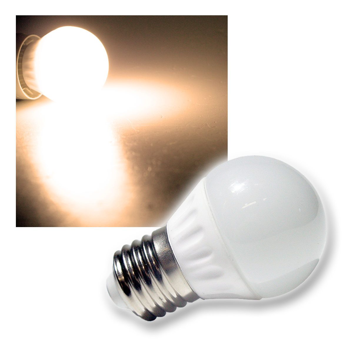 ChiliTec LED-Leuchtmittel LED Tropfenlampe T25 SMD E27 warmweiß 230V, warmweiß