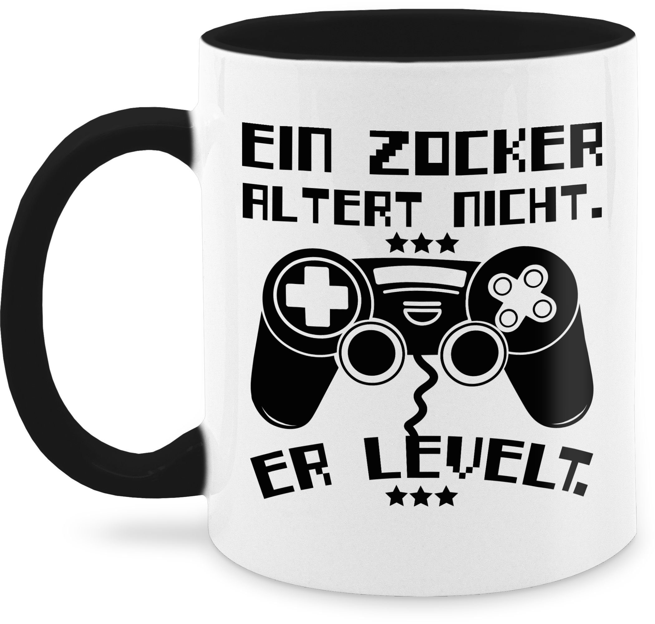 Shirtracer Tasse Ein Zocker altert nicht er levelt, Keramik