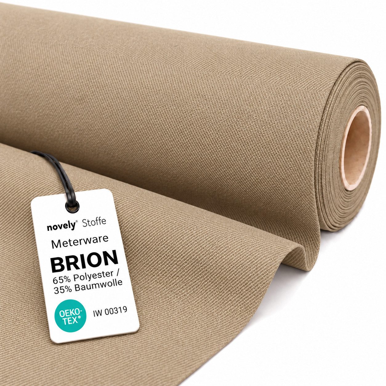 novely® Stoff BRION Mittelschwerer Baumwoll-Mix Twill Meterware, Baumwoll-Mischgewebe, Reißfest, Zertifiziert, Meterware, 1lfm