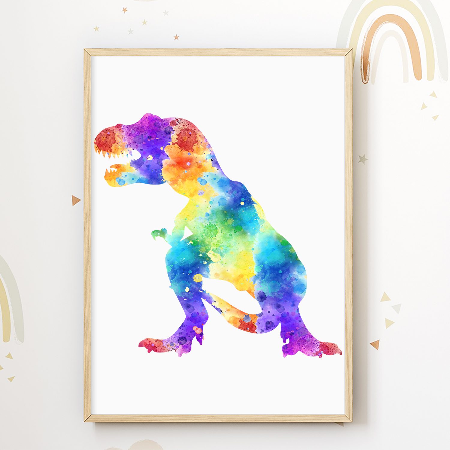 Tigerlino Poster Dinosaurier Trex 3er Set Bilder Dino Kinderzimmer Deko Wandbilder