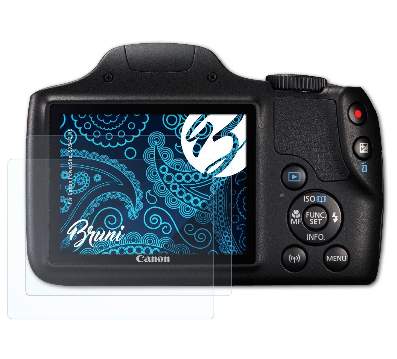 Bruni Schutzfolie für Canon PowerShot SX540 HS, (2 Folien), praktisch unsichtbar