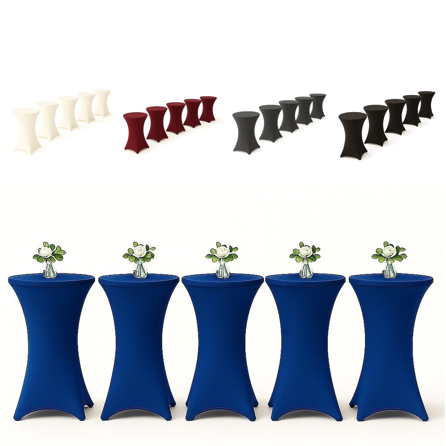 EXKLUSIV HEIMTEXTIL Stehtischhusse, Material: 90 % Polyester 10% Elasthan, ca. 140 g/m²
