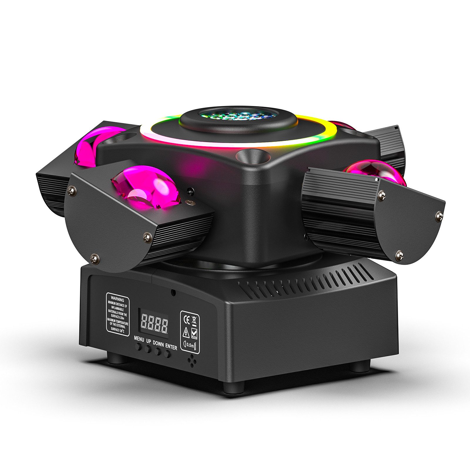 ZonQoonz Discolicht 120W 4-Arm Bühnenlicht mit Sternenhimmel-Effekt für DJ Party Hochzeit