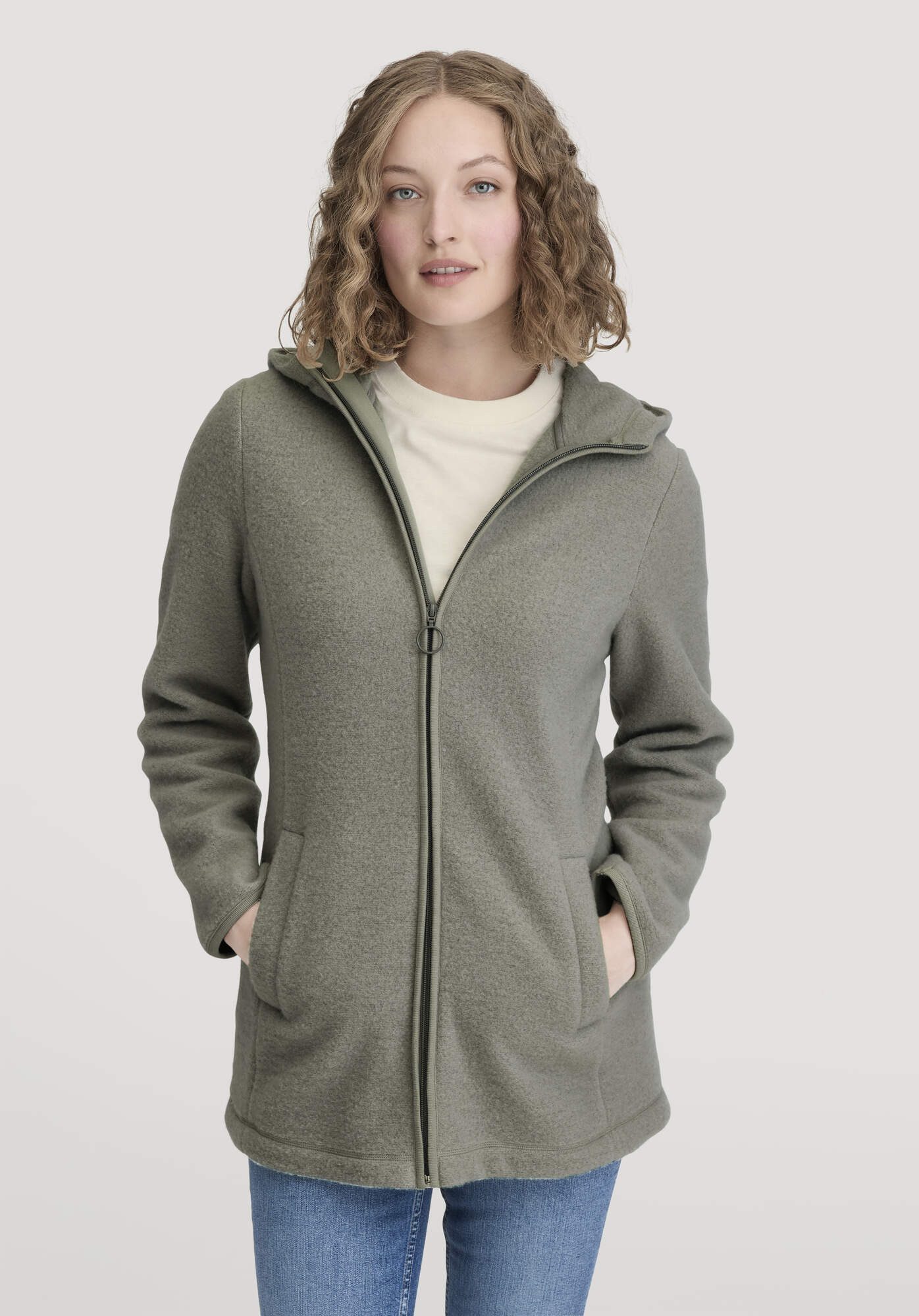Hessnatur Fleecejacke Regular aus Bio-Merinowolle und Bio-Baumwolle (1-St) günstig online kaufen