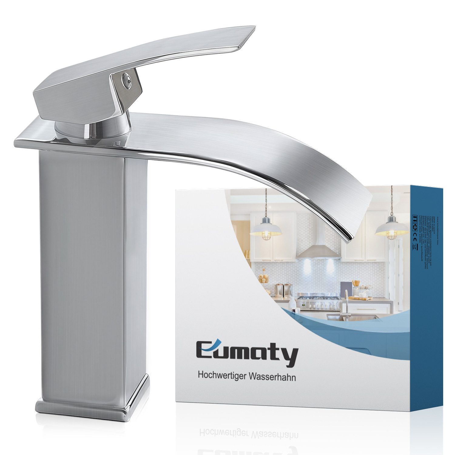 Eumaty Badarmatur Wasserhahn Bad Wasserfall Waschtischarmatur günstig online kaufen
