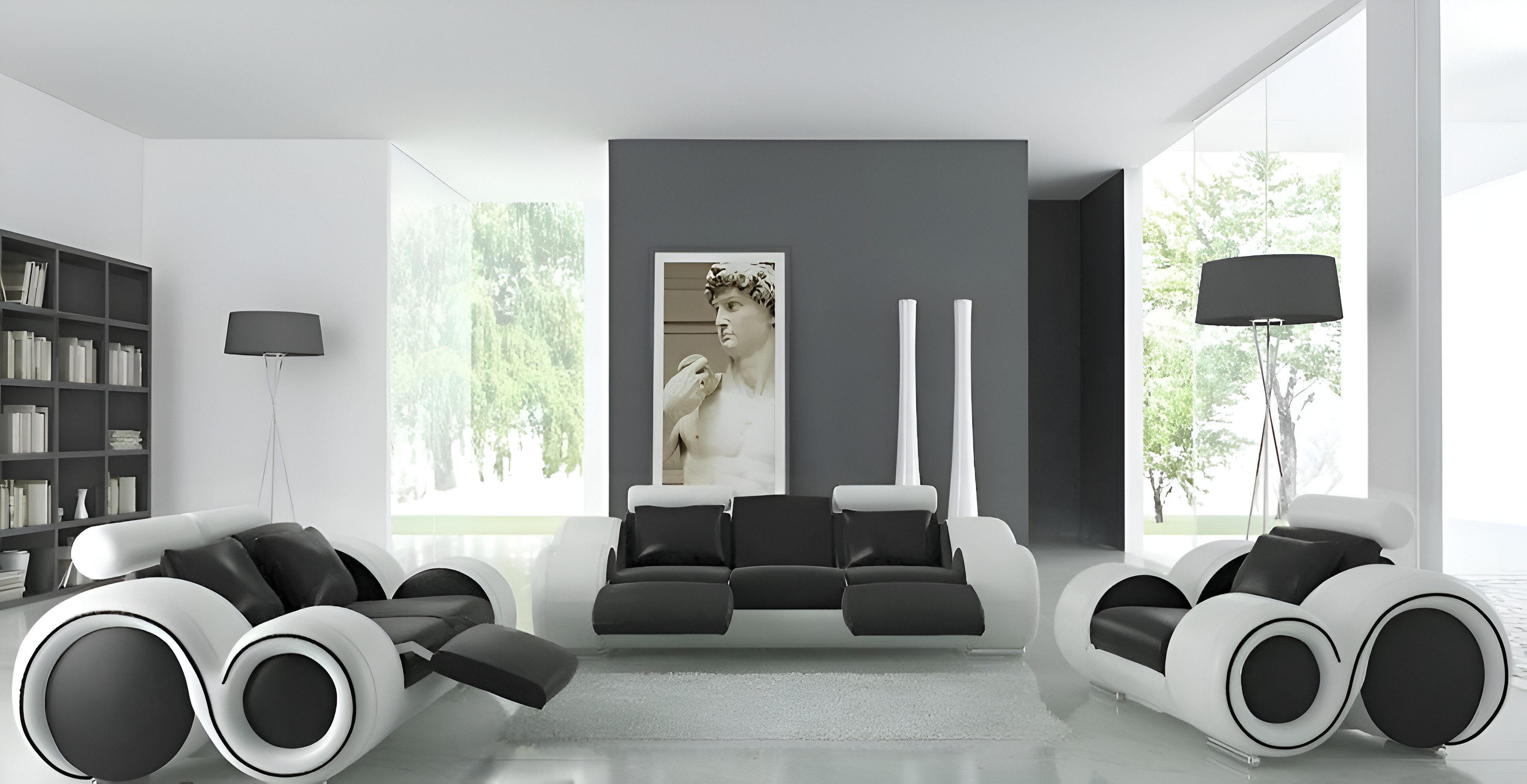 Xlmoebel Polstergarnitur Neuheit Wohnzimmerset mit komplett patentiertem Design, (Sofagarnitur 3+2+1 Sitzer "BERLIN), Hergestellt in Europa