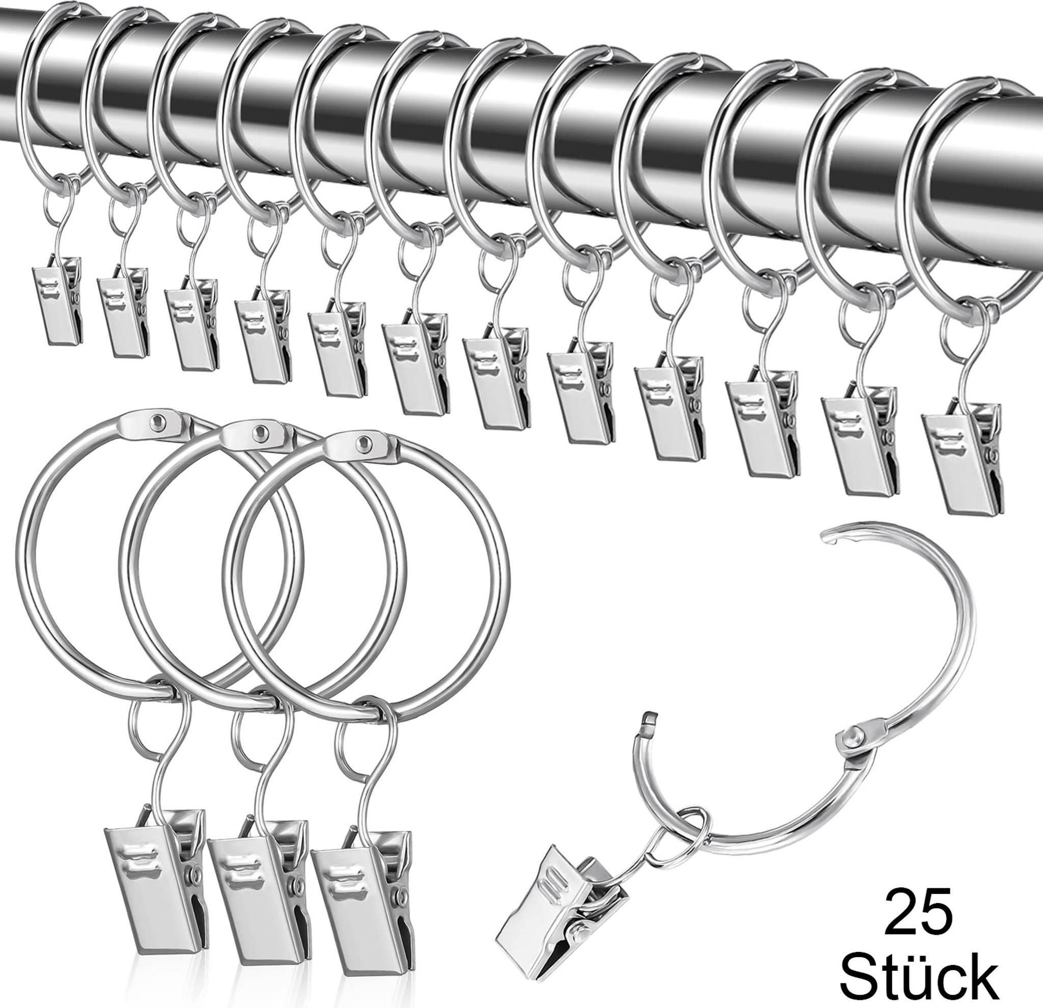 FELIXLEO Gardinenring Metall Vorhangringe Gardinenringe mit Clips Ringe, (1-St)