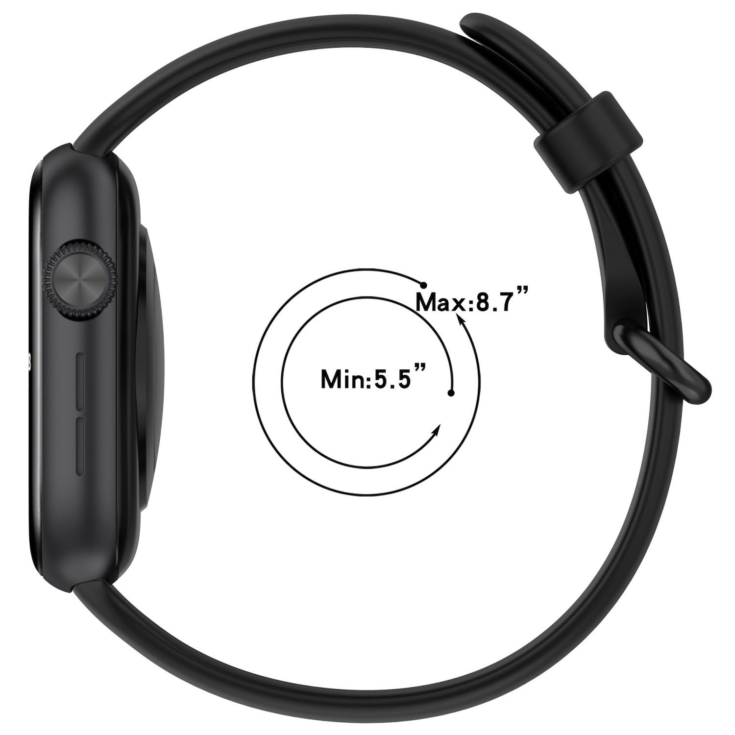 Wigento Smartwatch-Armband Für Honor Watch 5 Solid Color Soft Silikon Ersatz Armband Schwarz, Silikonmaterial, langlebig, Solid Color