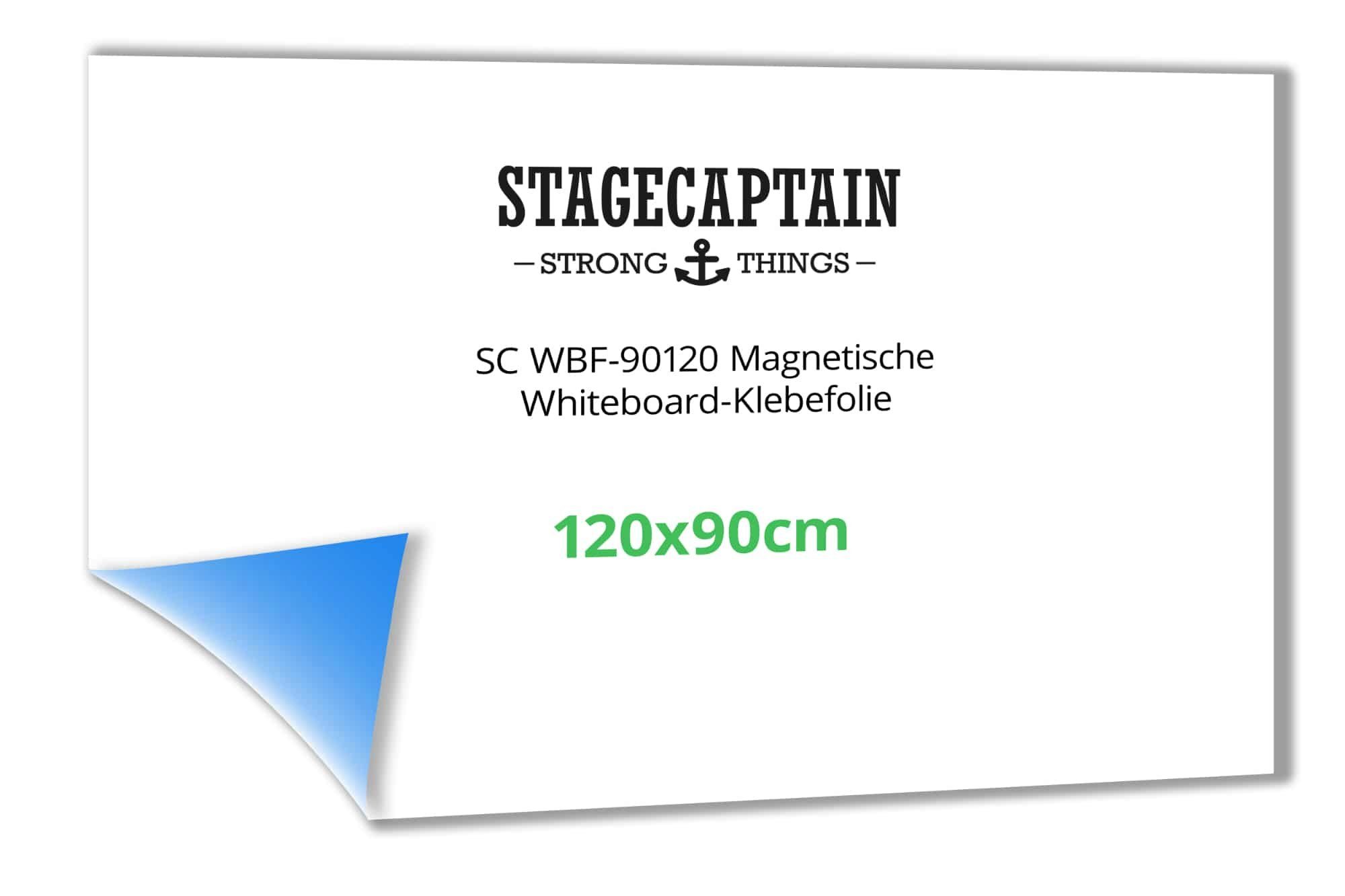 Stagecaptain Magnetfolie - Magnetische Whiteboard-Klebefolie, (inkl. Markern, Magneten und Trockenlösch-Schwamm), Größe: 90 x 120 cm