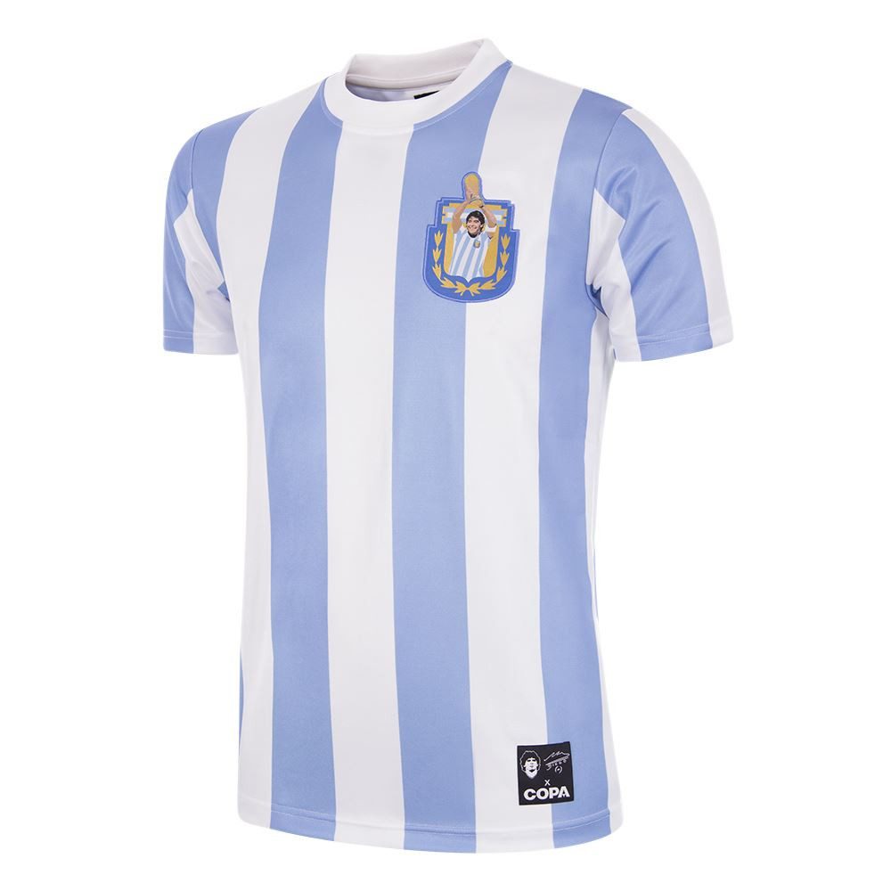 COPA T-Shirt Maradona X COPA Argentinien 1986 Gesticktes Vereinsemblem