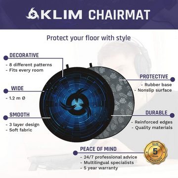 KLIM Gaming Chair Chair Mat K2 Blue, Bodenschutz, Für Gaming Stühle, Für PC Stühle, Für Bürostuhl