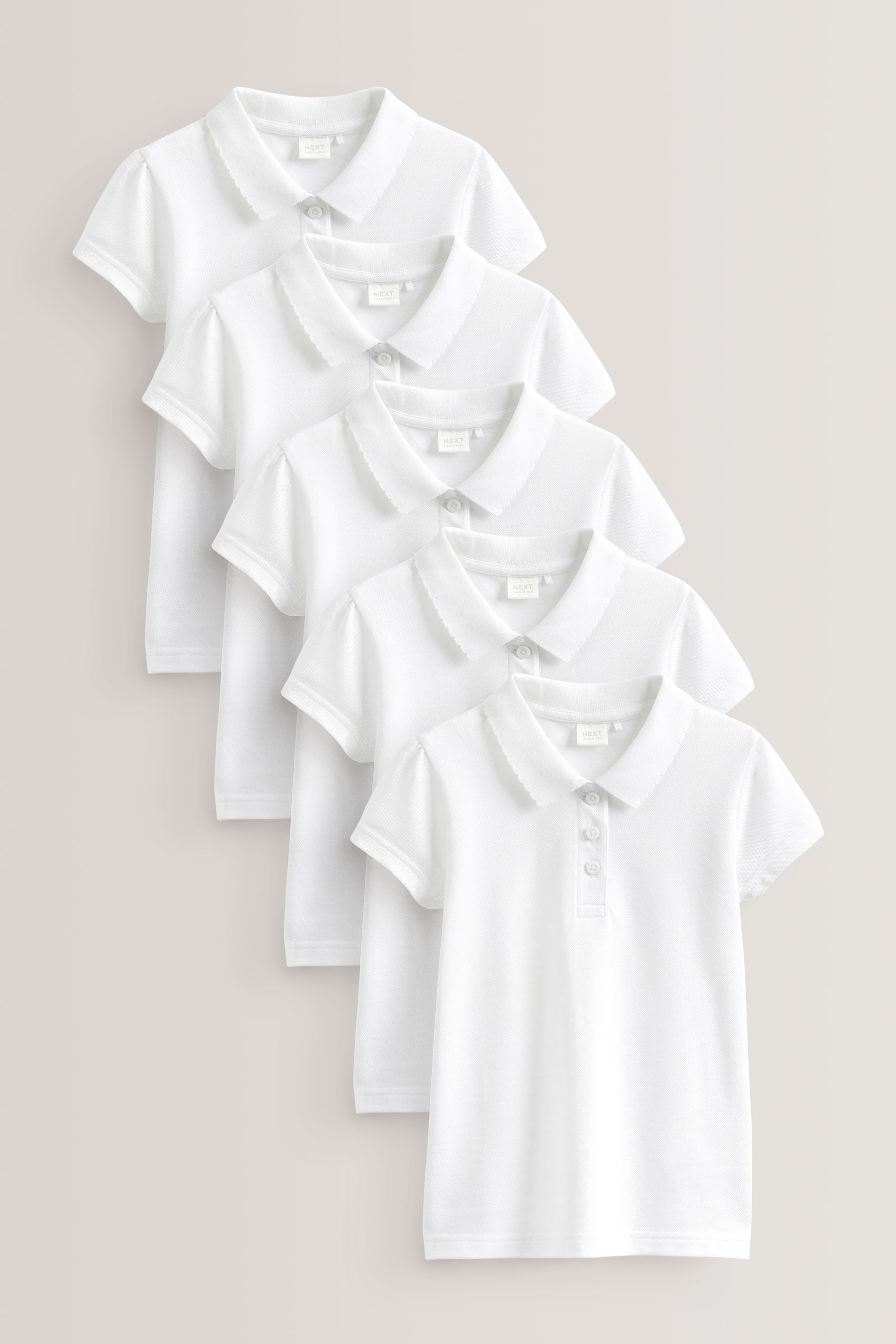 Next Poloshirt Kurzärmelige Polohemden aus Baumwolle im 5er-Pack (5-tlg)