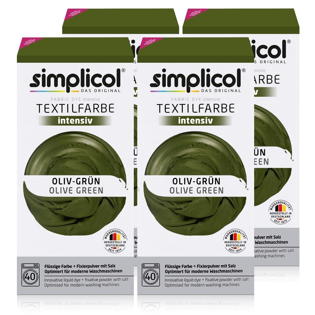 simplicol Textilfarbe Simplicol Textilfarbe intensiv Oliv-Grün - Einfaches Färben (4er Pack)