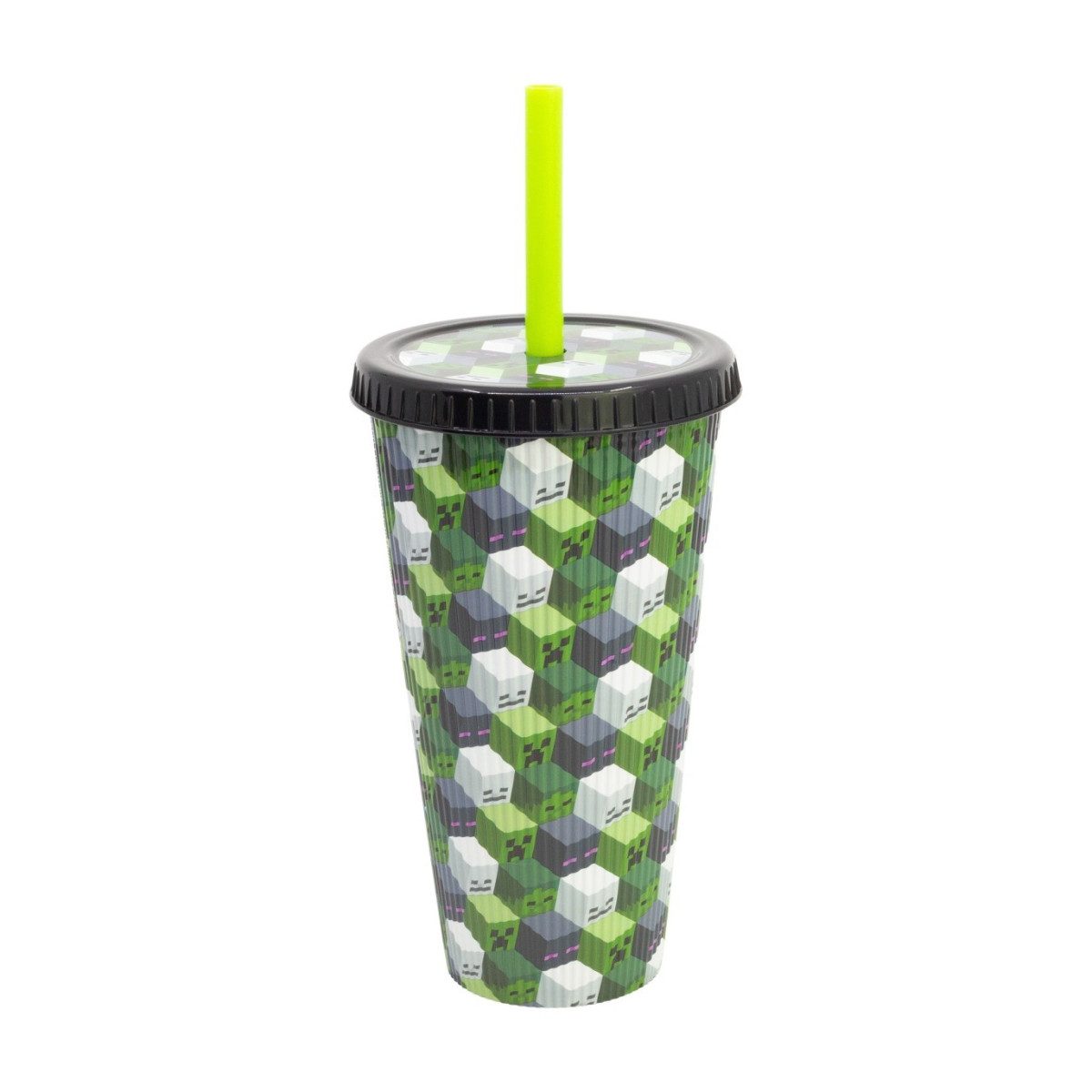 Minecraft Mehrwegbecher 790 ml mit strukturierter Oberfläche und Deckel für unterwegs, (Packung)